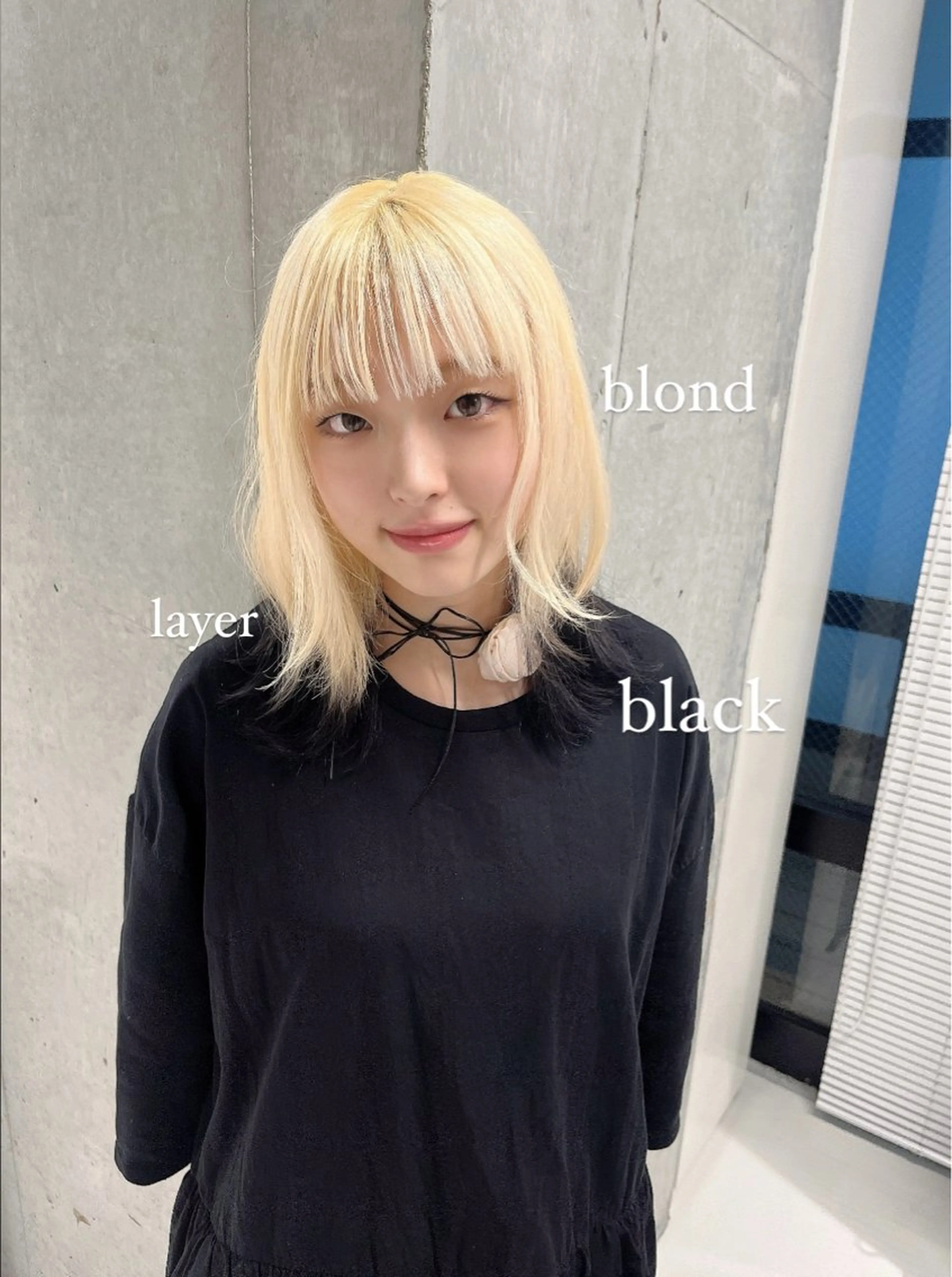 セミロング カラー 黒髪 デザインカラー イエローカラー ヘアカラー トリートメント りおな/エクステ /ミルクティーカラーのヘアスタイル