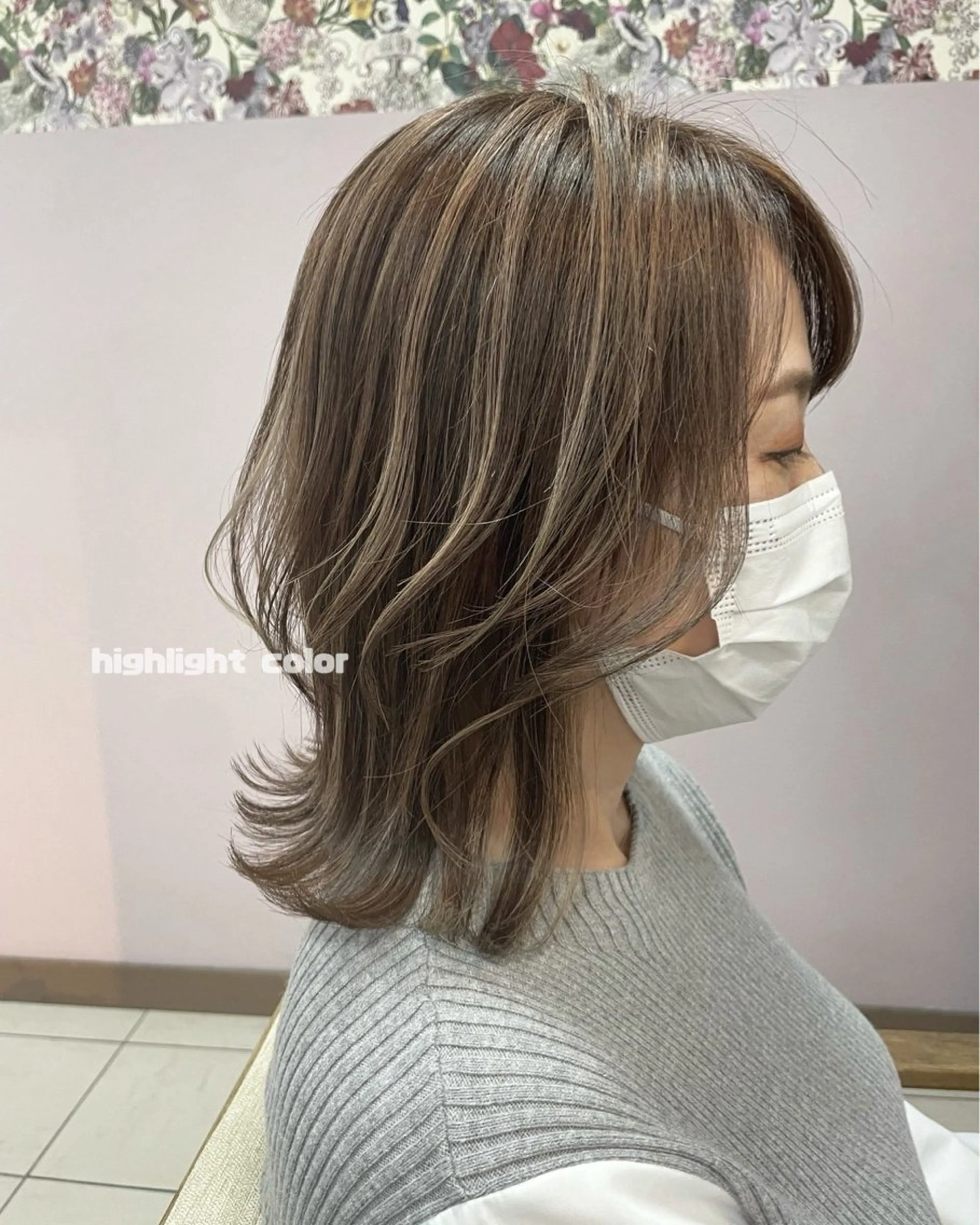 ミディアム カラー ハイライトカラー ハイライト Ayumi/艶カラー /レイヤー/ネイルのネイルデザイン