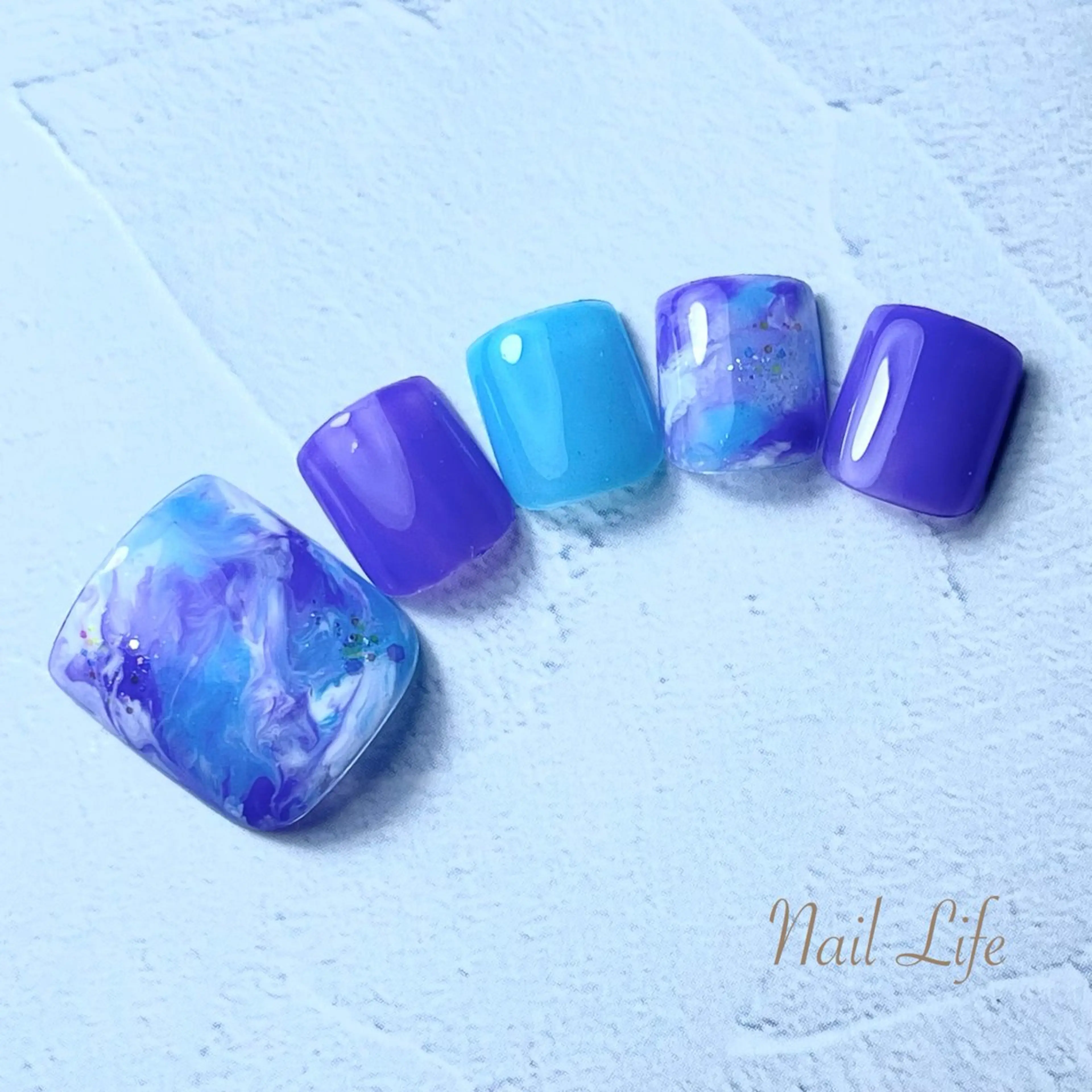 ネイル フットネイル 大理石ネイル(マーブル) 大嶋 めぐみのネイルデザイン