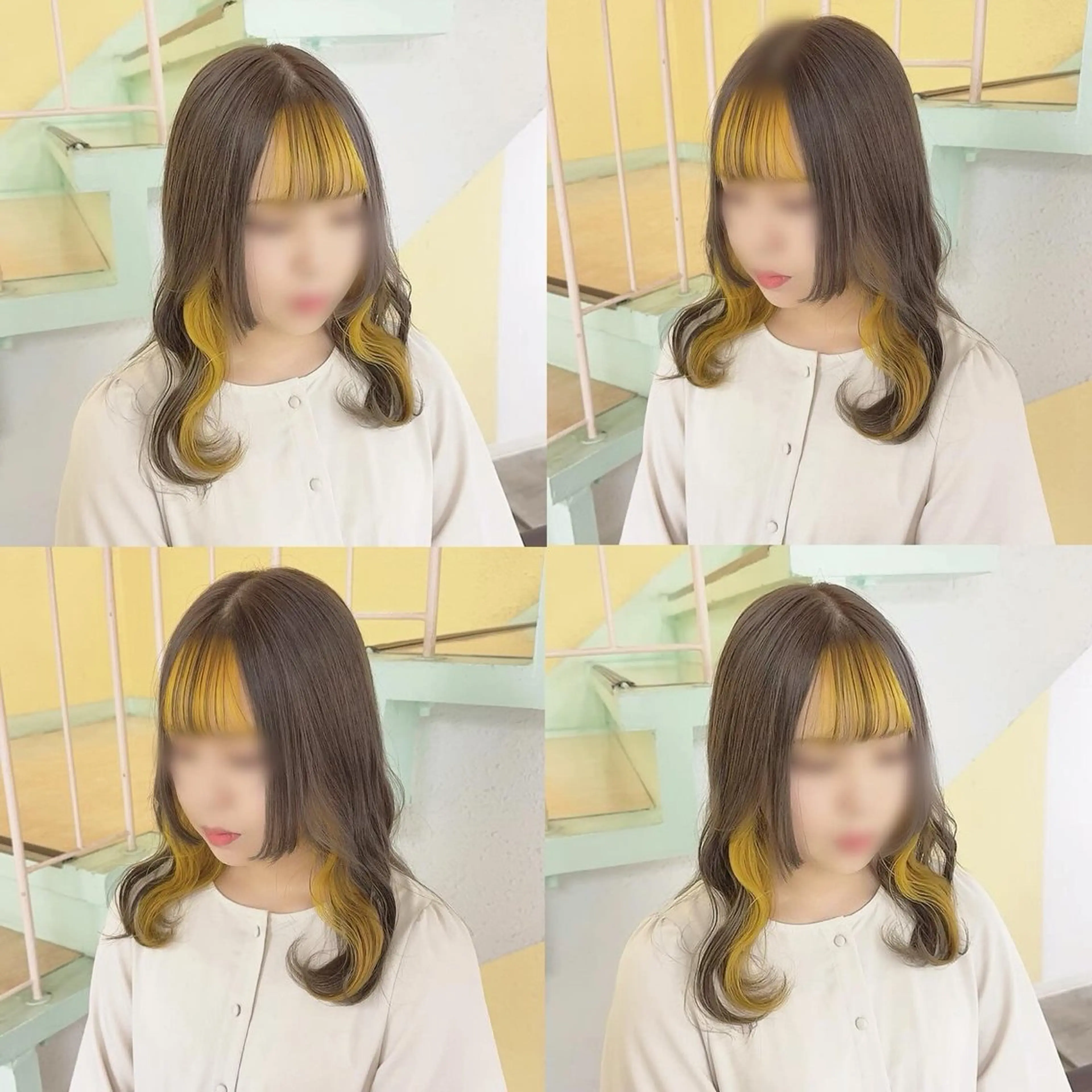 カラー ハイトーンカラー インナーカラー ヘアカラー トリートメント 渋谷:インナーカラー ／🍒エリカ🍒のヘアスタイル