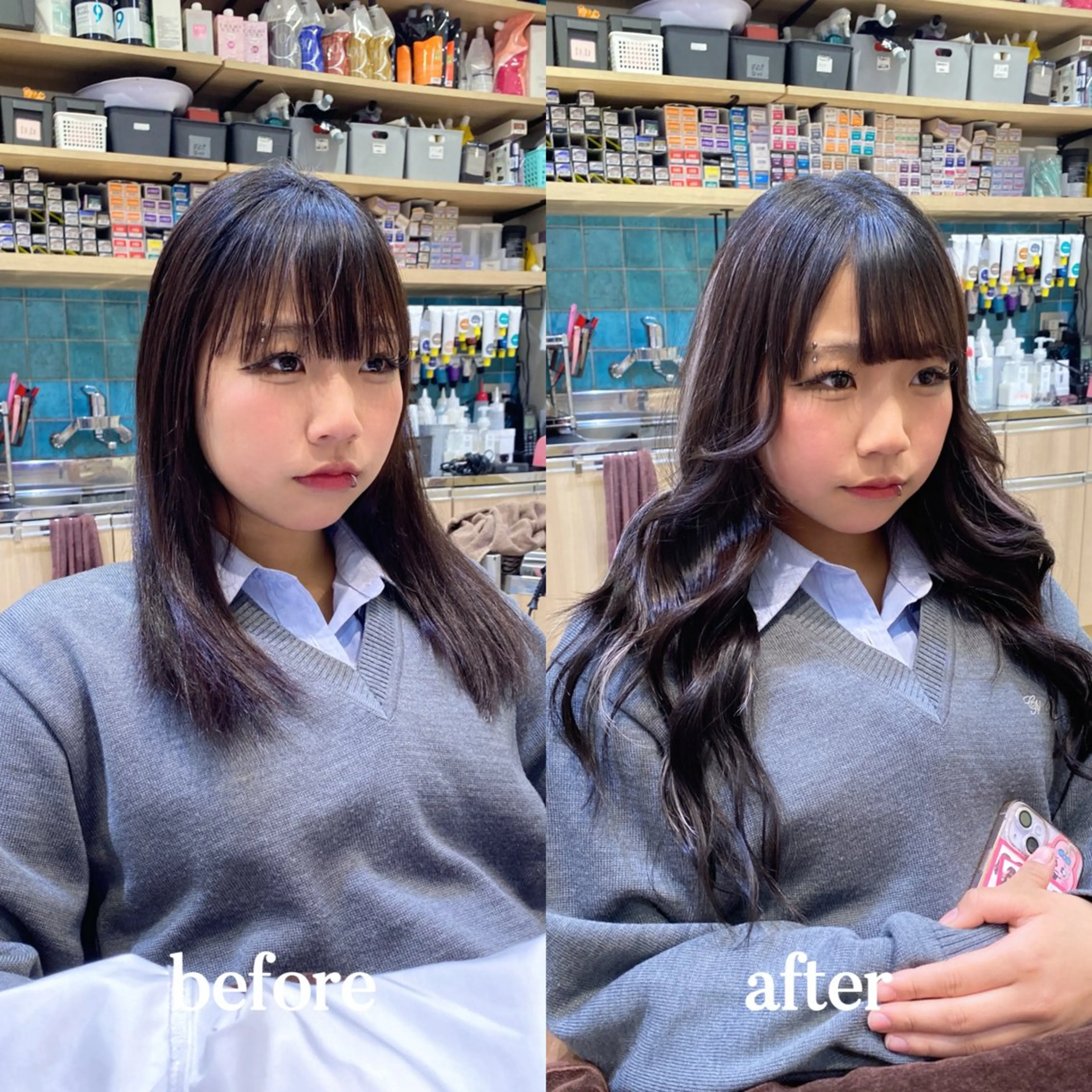 エクステ 𝐲𝐮𝐮𝐦𝐢 エクステ/ 艶カラーのヘアスタイル