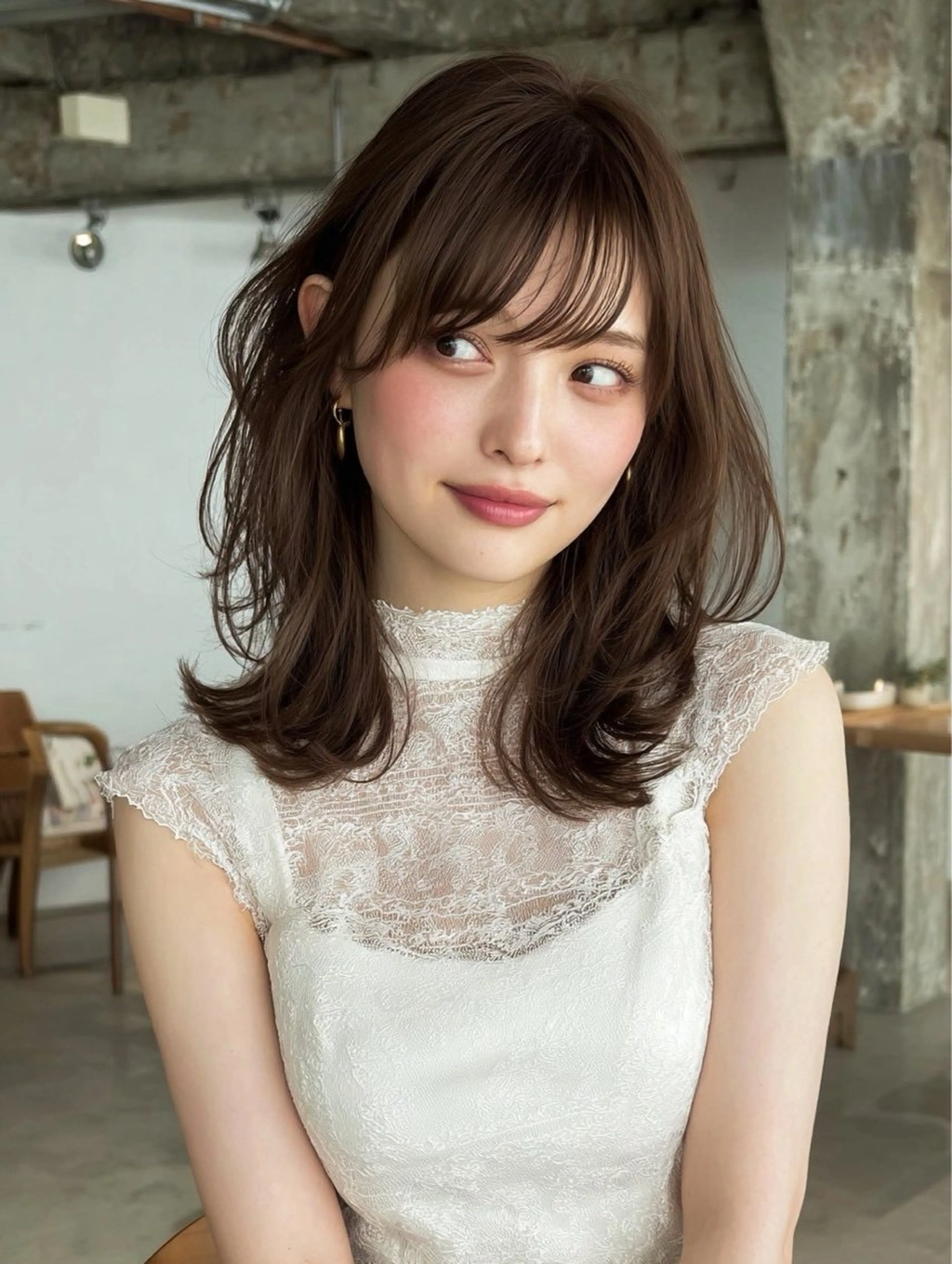 ミディアム カラー カット ヘアカラー トリートメント 似合わせ美髪ヘア✨ 天王寺．阿倍野🌈のヘアスタイル