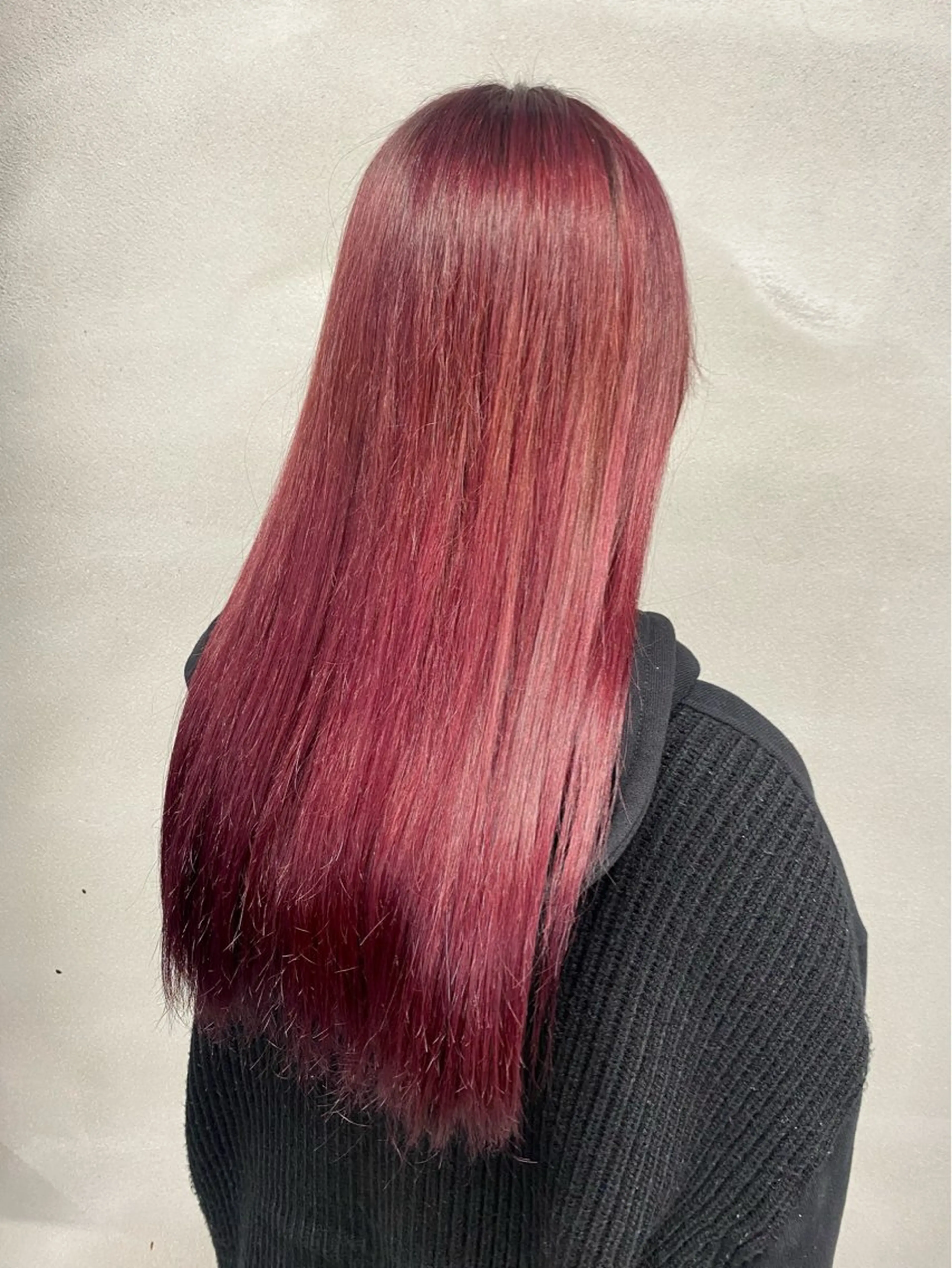 ロング カラー ブリーチ カシス デザインカラー ピンクカラー ボブ ヘアカラー トリートメント 柏 デザインカラー/ レイヤー🐣シオリのヘアスタイル