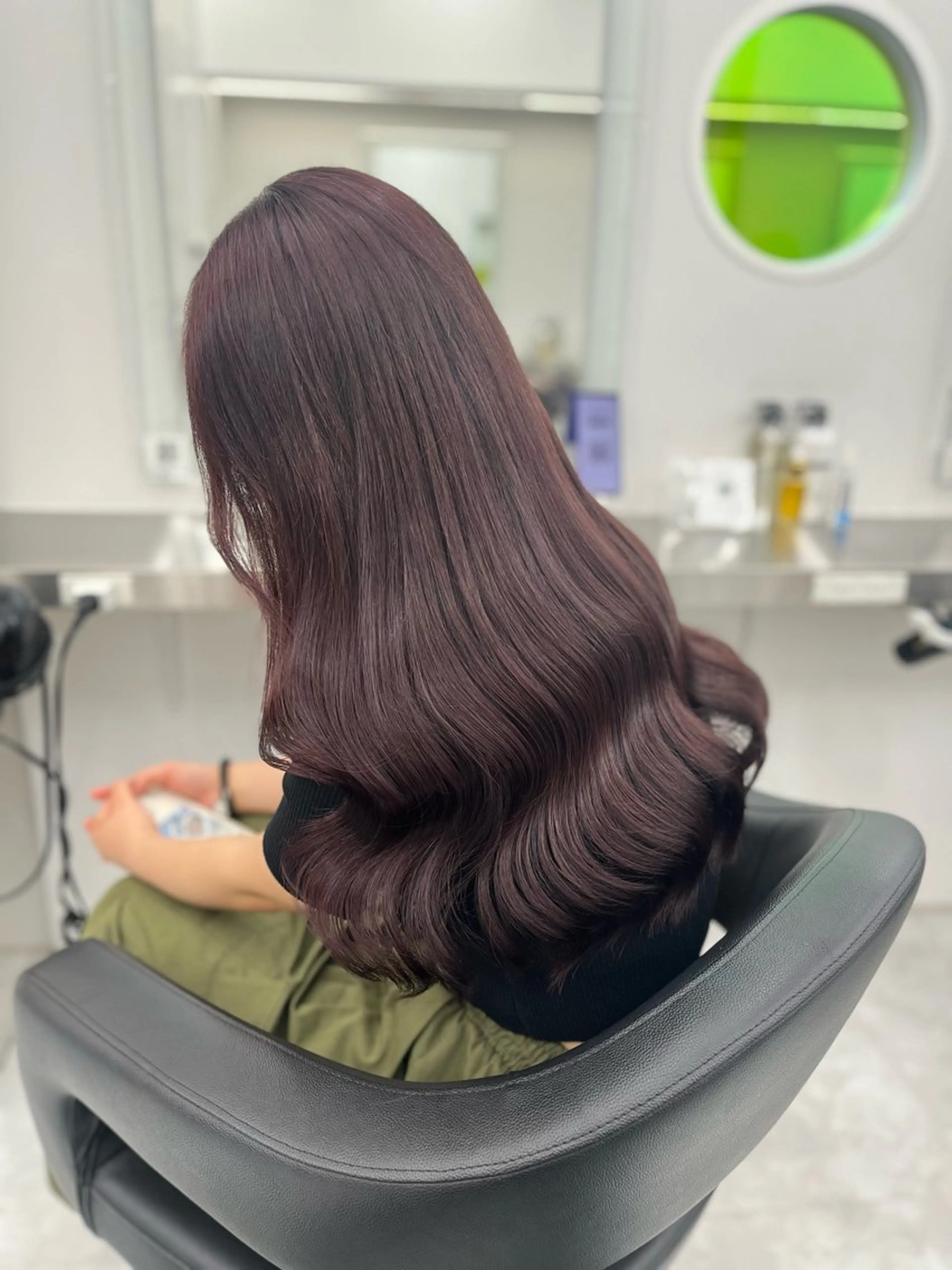 ロング ヘアカラー トリートメント ヘアセット 💗韓国暖色ヘア NO.1💗🪽のヘアスタイル