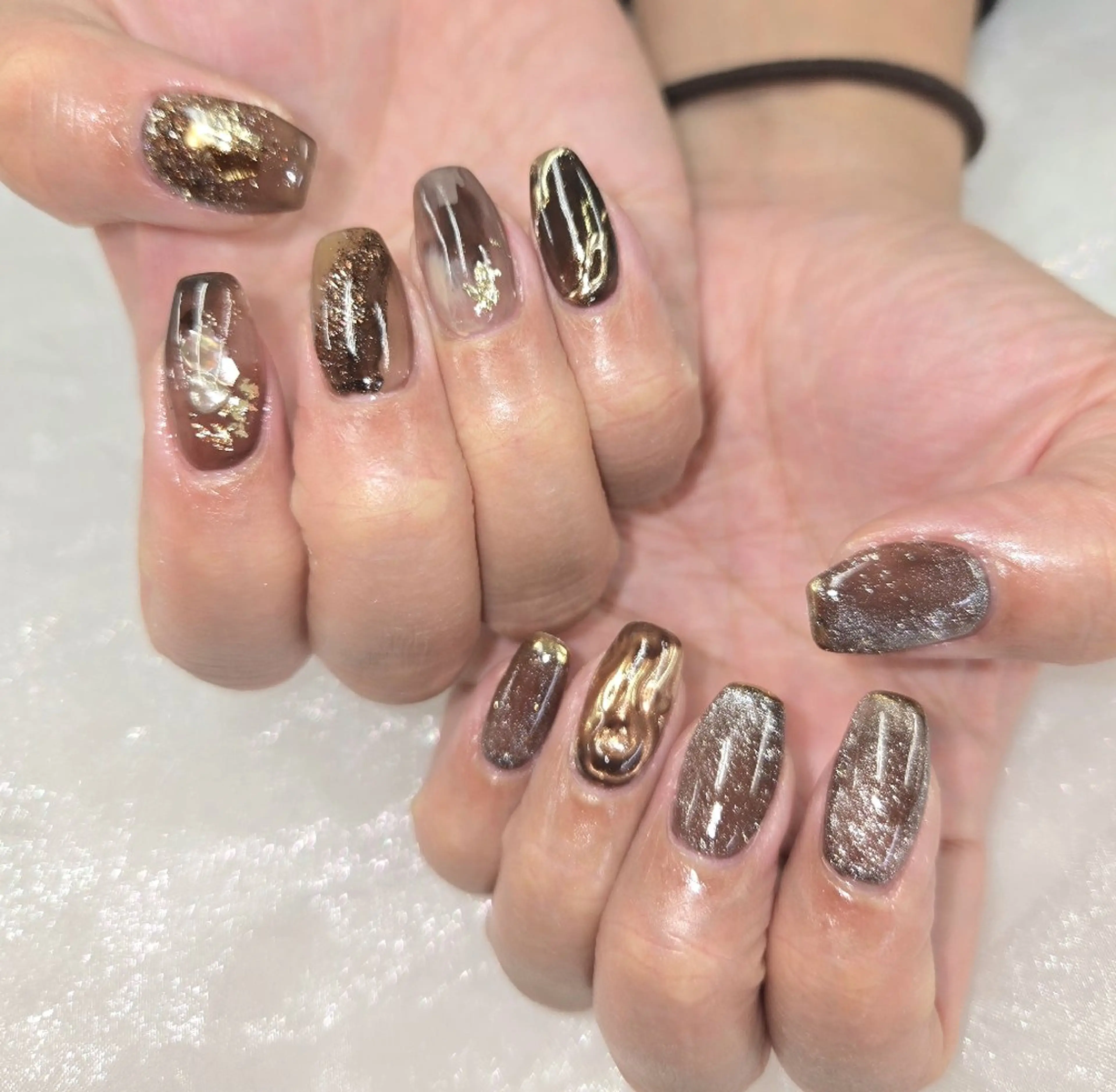 ネイル アートネイル オーロラネイル チークネイル ジェルネイル グラデーション ハンドネイル 河野ちえ (雑誌掲載サロン)のネイルデザイン