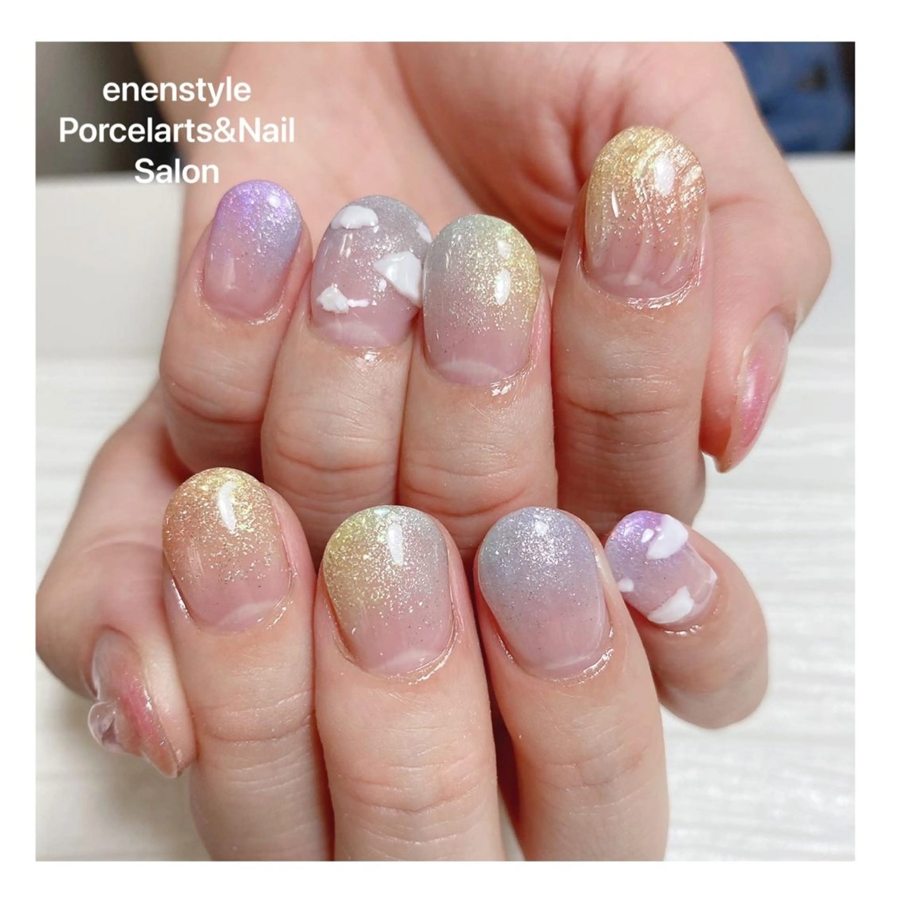 ショート ネイル ハンドネイル 👑enen style👑のネイルデザイン