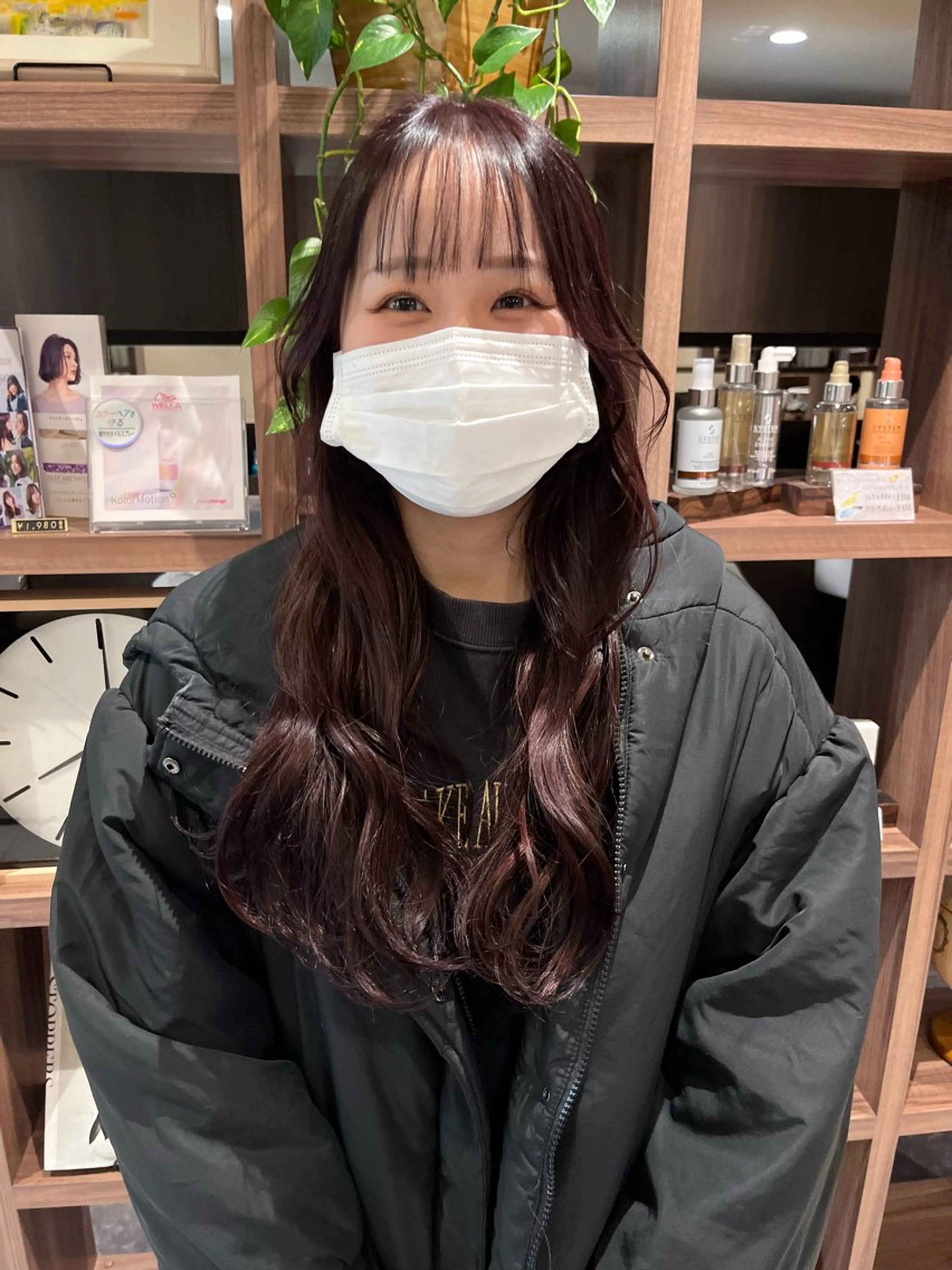 ロング カラー ブリーチ ボルドーカラー dogstar小林諒 レイヤー/パーマのヘアスタイル