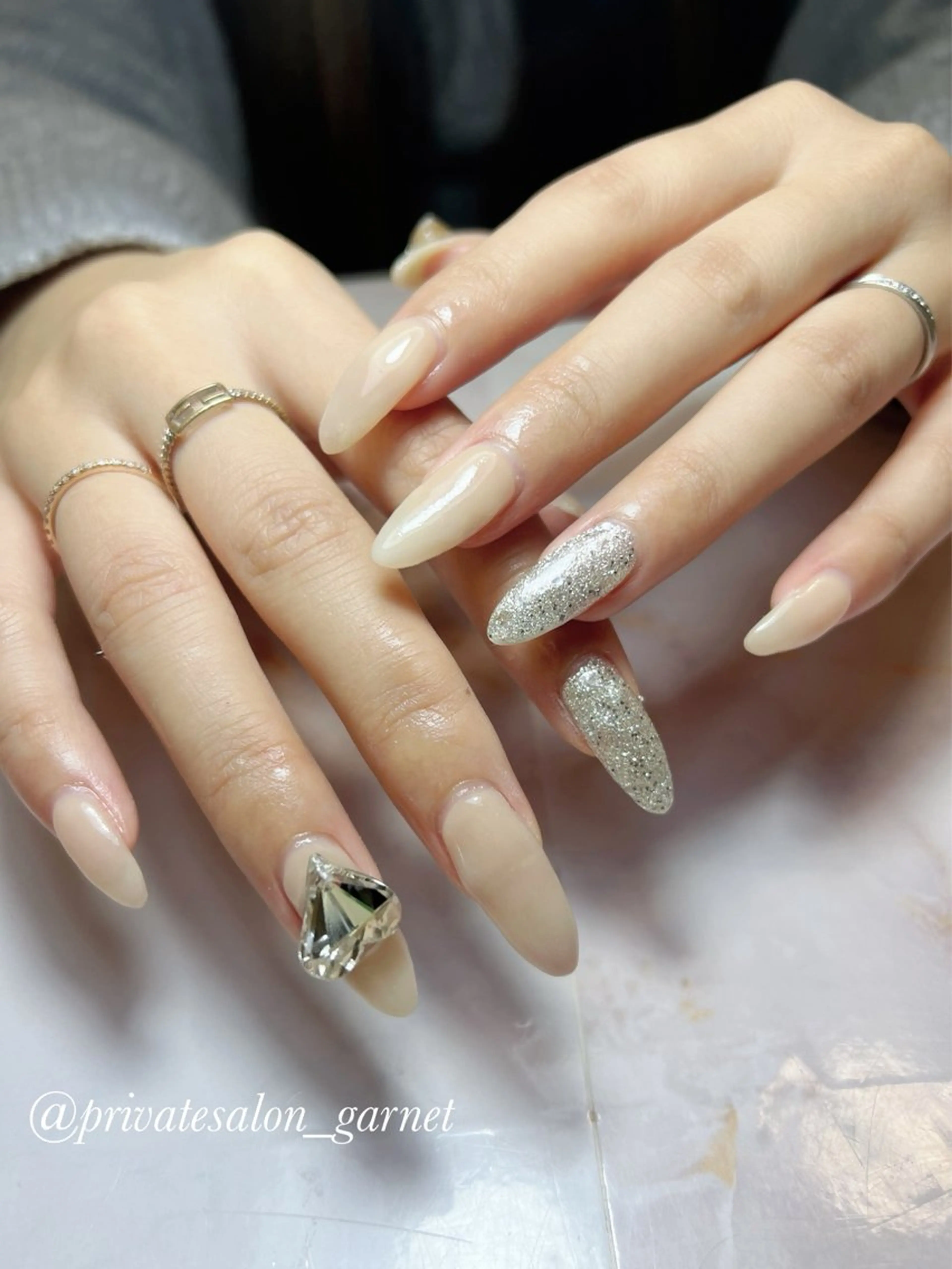 ネイル ワンホンネイル ハンドネイル Garnet nailのネイルデザイン