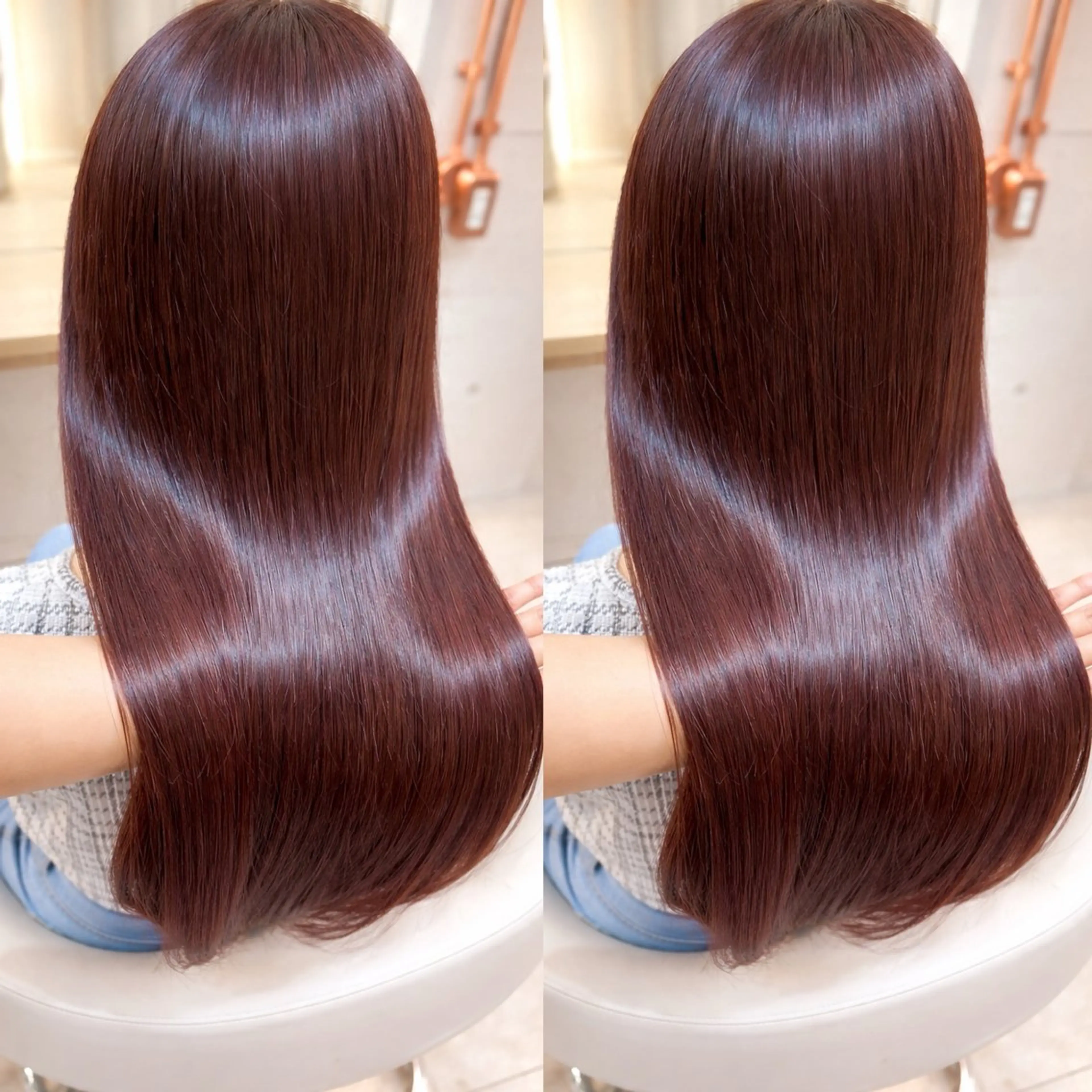 ロング カラー カット ヘアカラー トリートメント 顔周り🎀 暖色系カラー🎀愛美のヘアスタイル