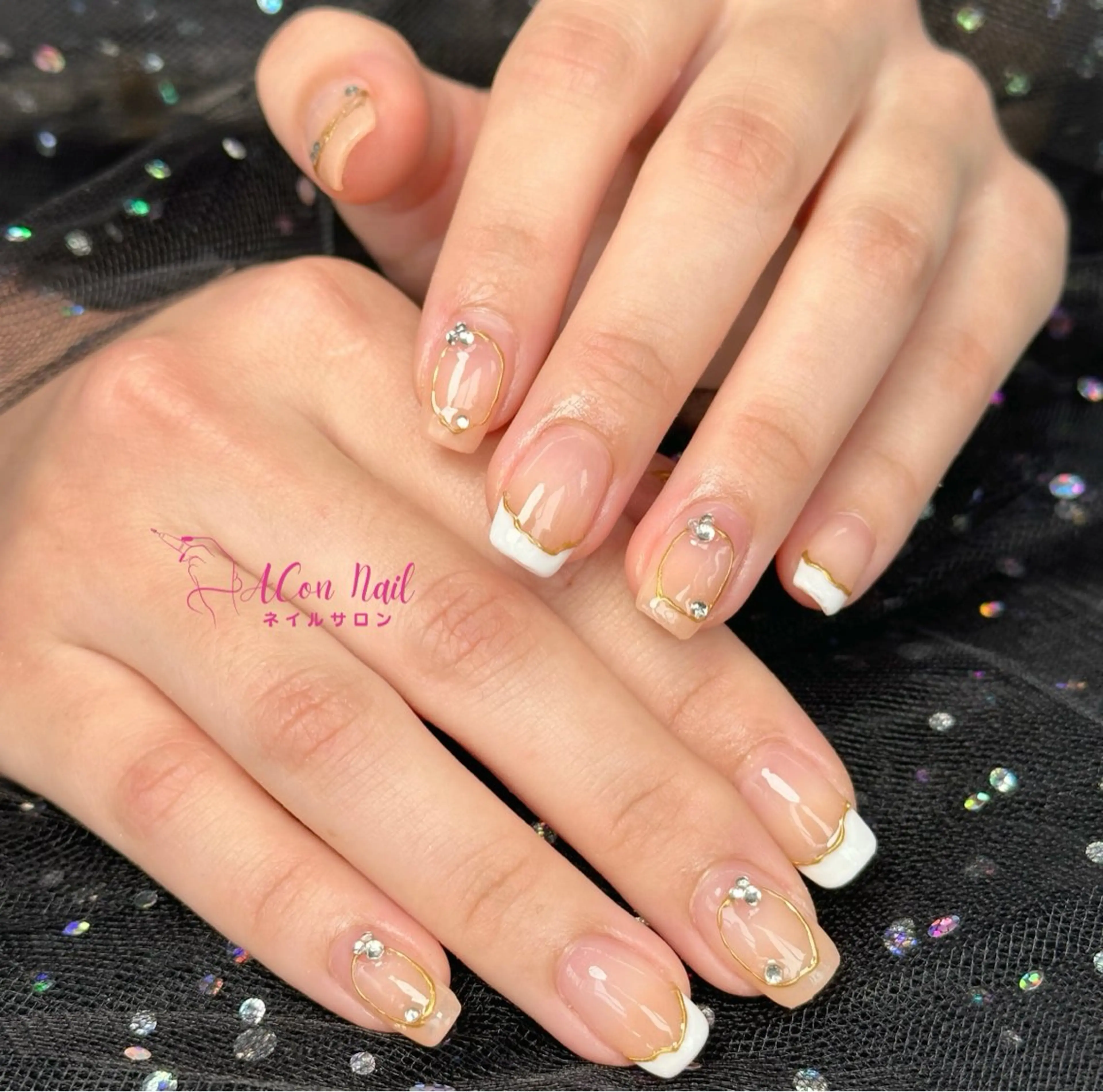 ネイル 桜ネイル 長さ出し フラワーネイル ジェルネイル マグネットネイル ハンドネイル AConNailSalon所属・ACon NailSalonのネイルデザイン