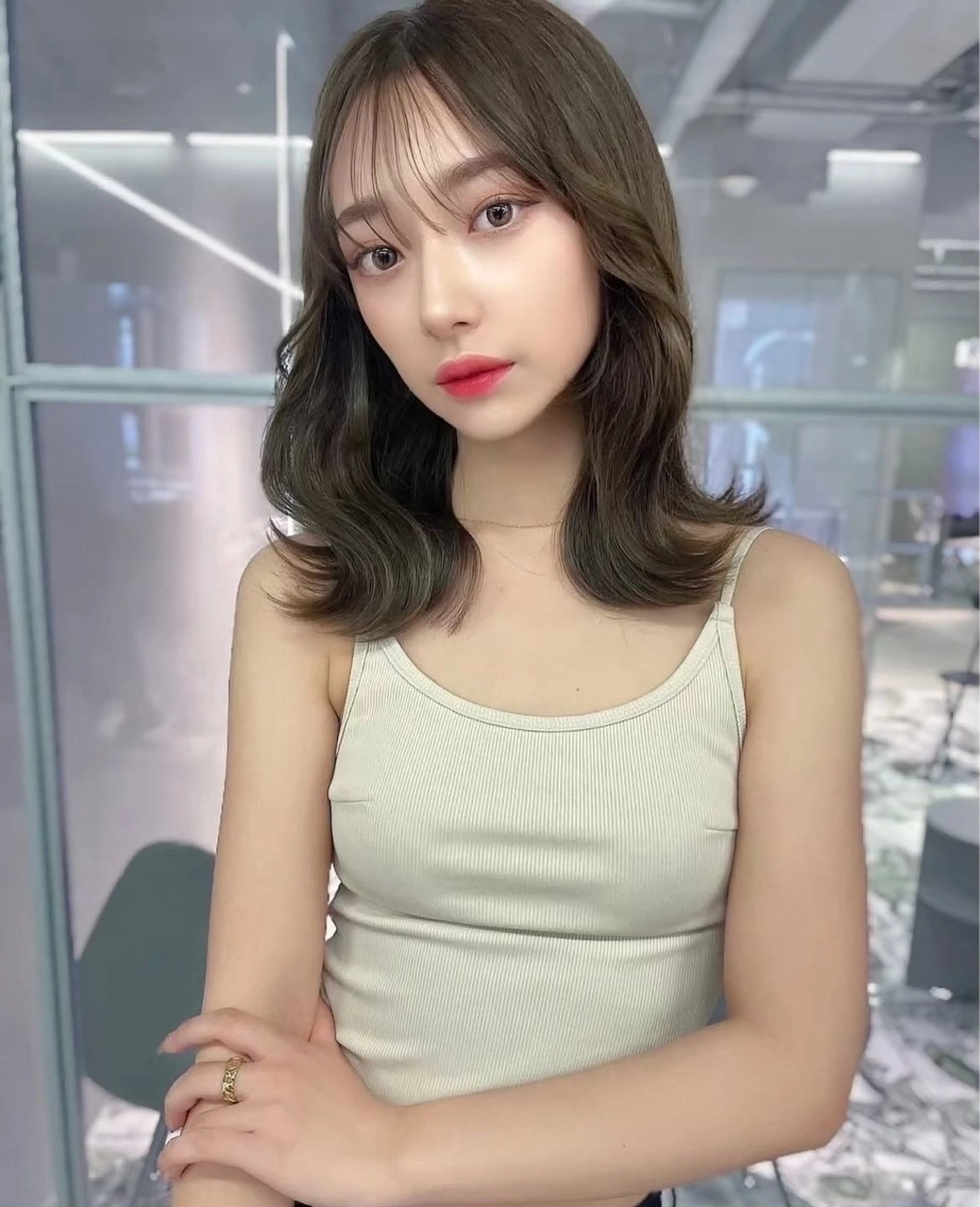 ミディアム カラー ヘアアレンジ カット ヘアカラー トリートメント 韓国ヘア/髪質改善 TAKAHIROのヘアスタイル