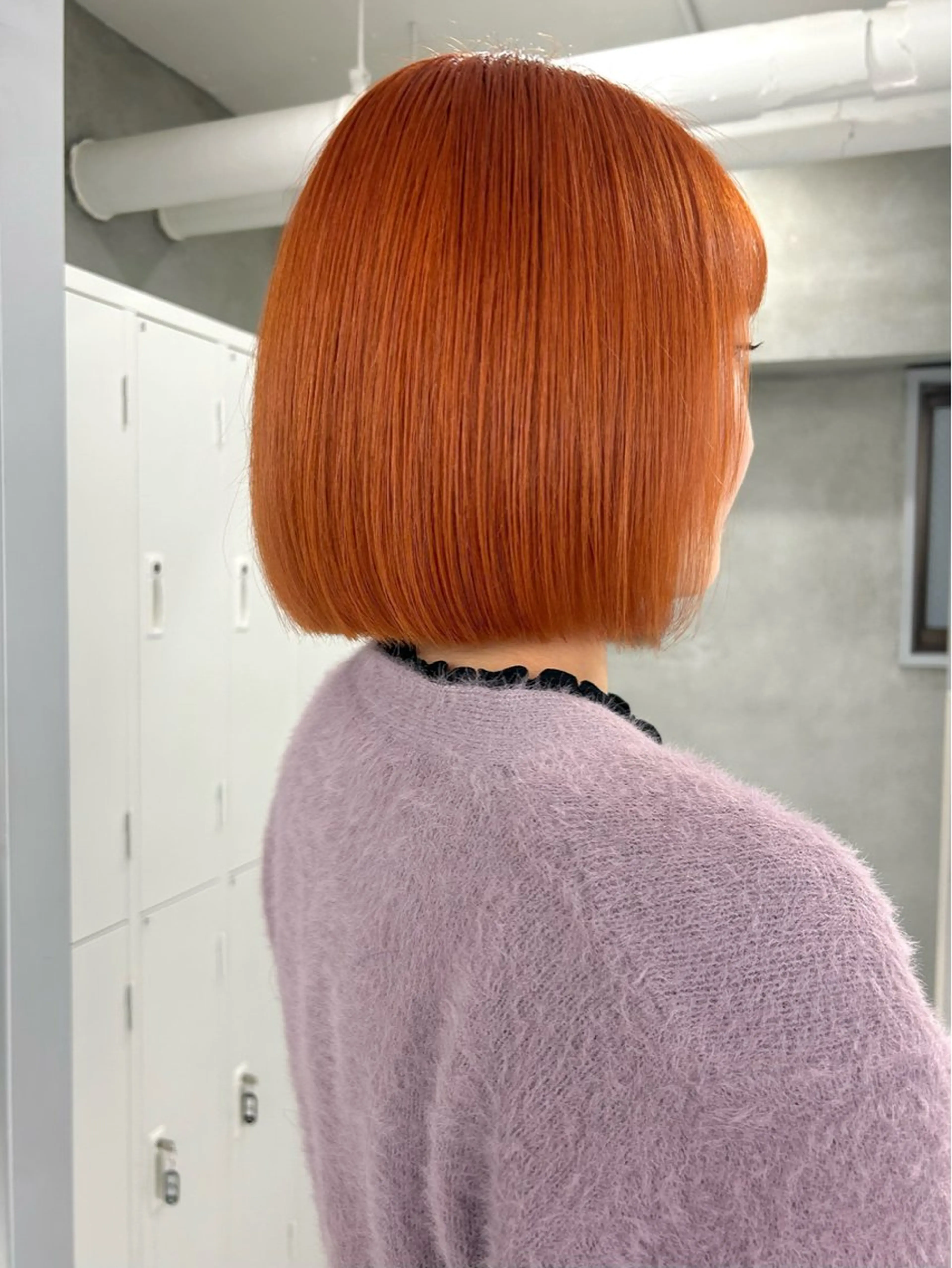 ショート カラー オレンジ ボブ にった みずきのヘアスタイル