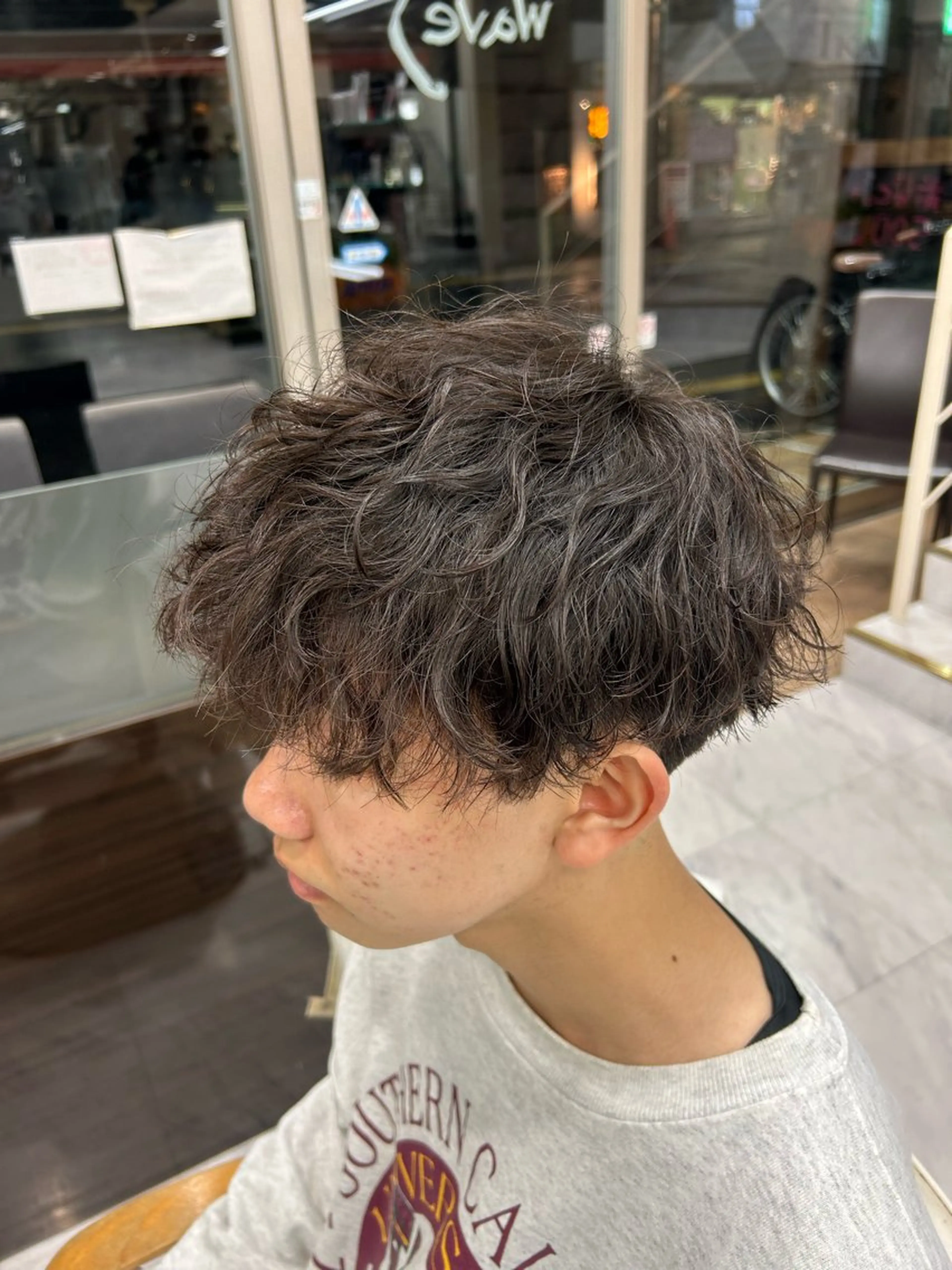 ショート パーマ メンズ メンズパーマ 波巻きパーマ カット パーマ トリートメント メンズパーマ 💈後閑和真💈のヘアスタイル