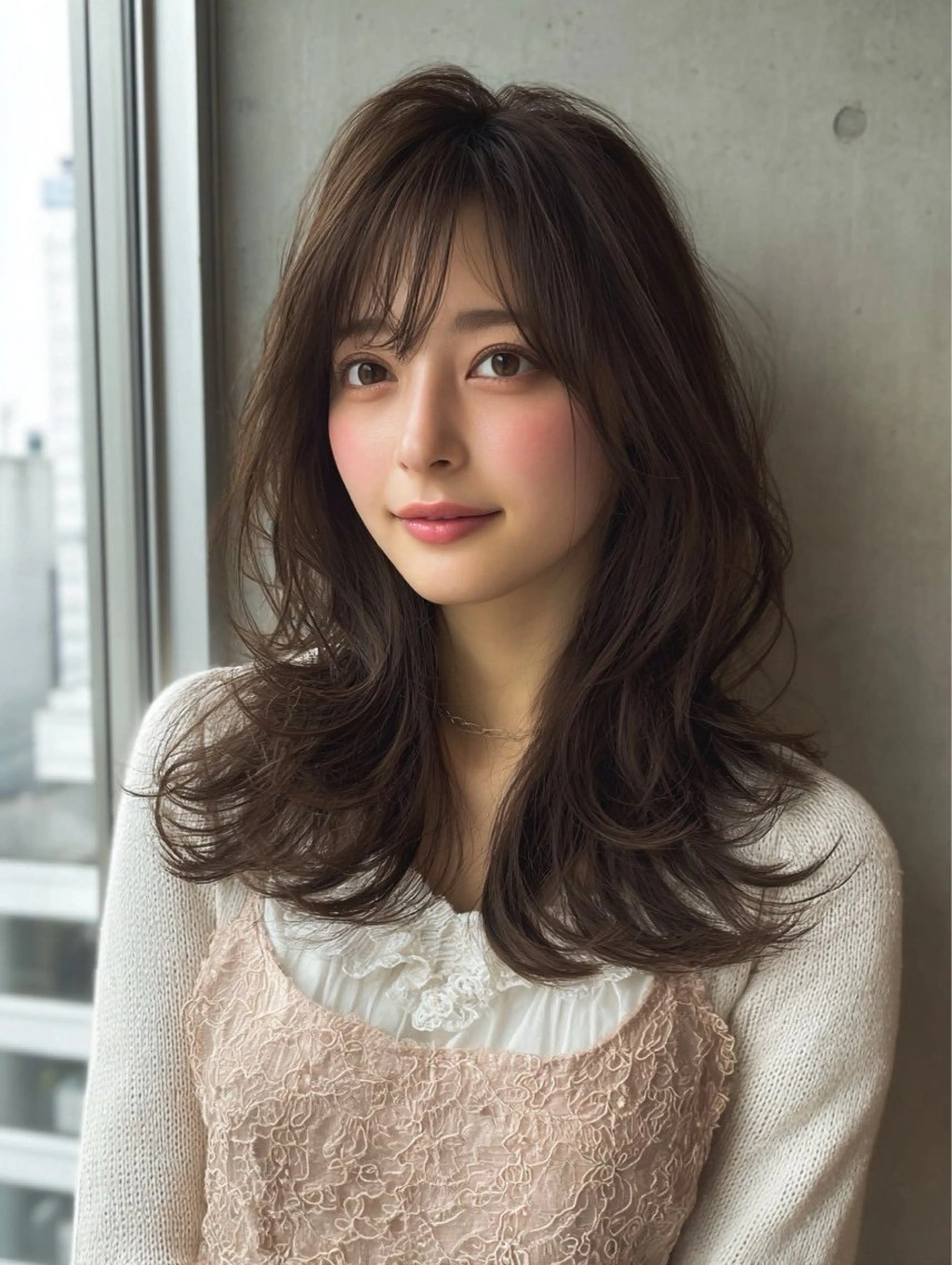 セミロング カラー カット ヘアカラー トリートメント 似合わせ美髪ヘア✨ 天王寺．阿倍野🌈のヘアスタイル
