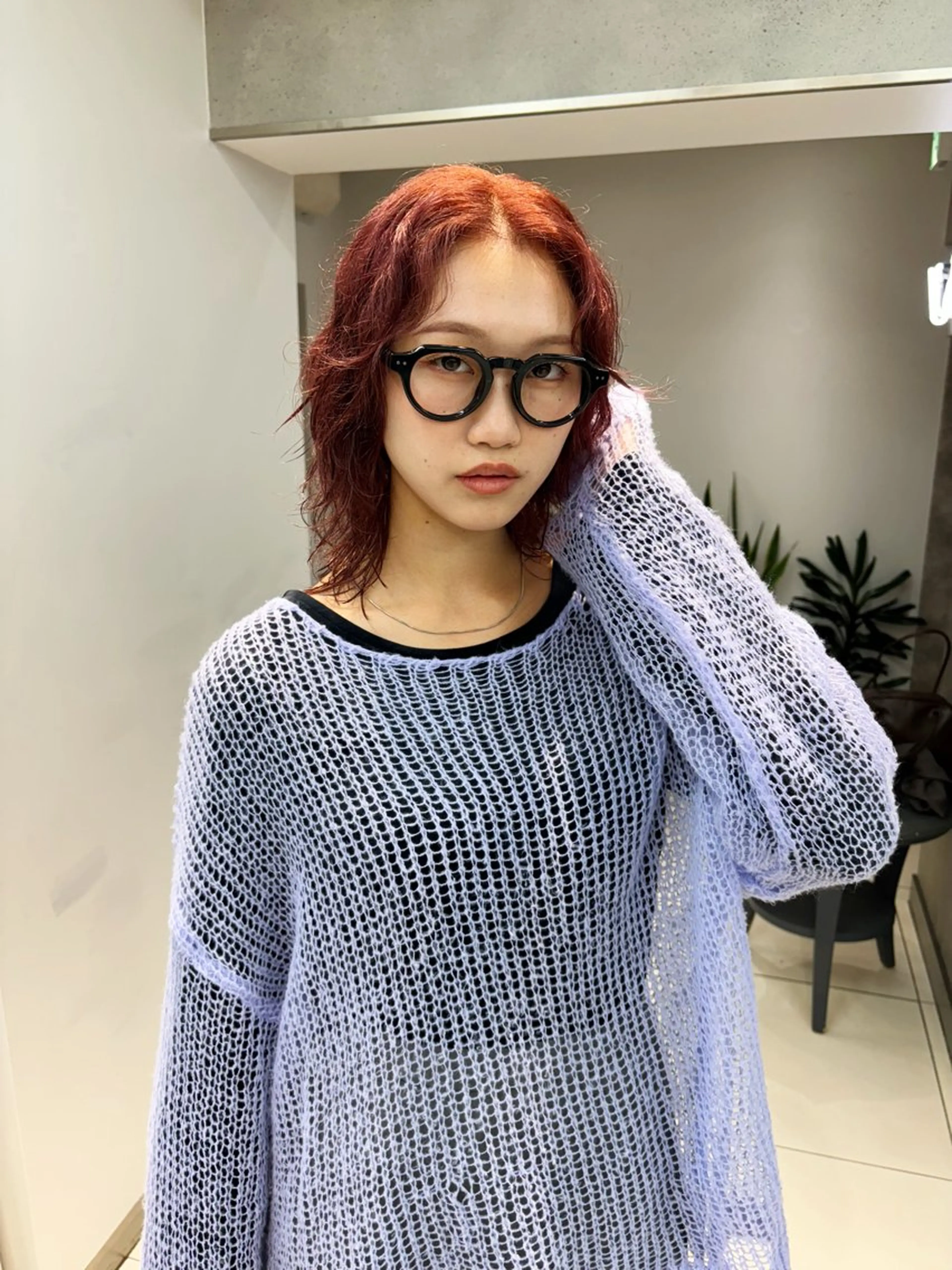 ショート カラー ヘアアレンジ ボブ/透明感ベージュ 🫧クルミ🌟のヘアスタイル