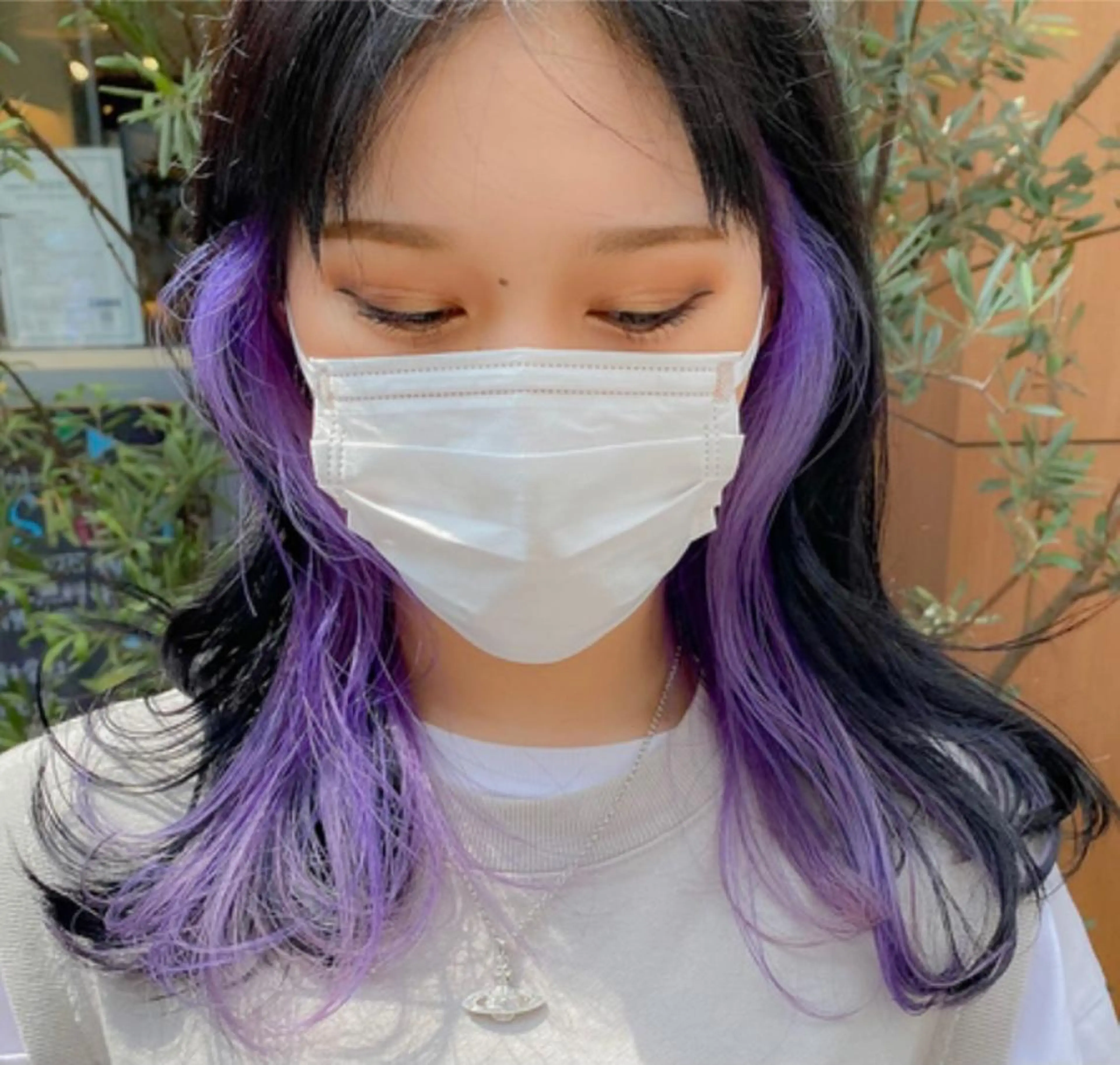 セミロング カラー ヘアアレンジ ヘアカラー ハイトーンピンク🍑 ブリーチ🍑RINAのヘアスタイル