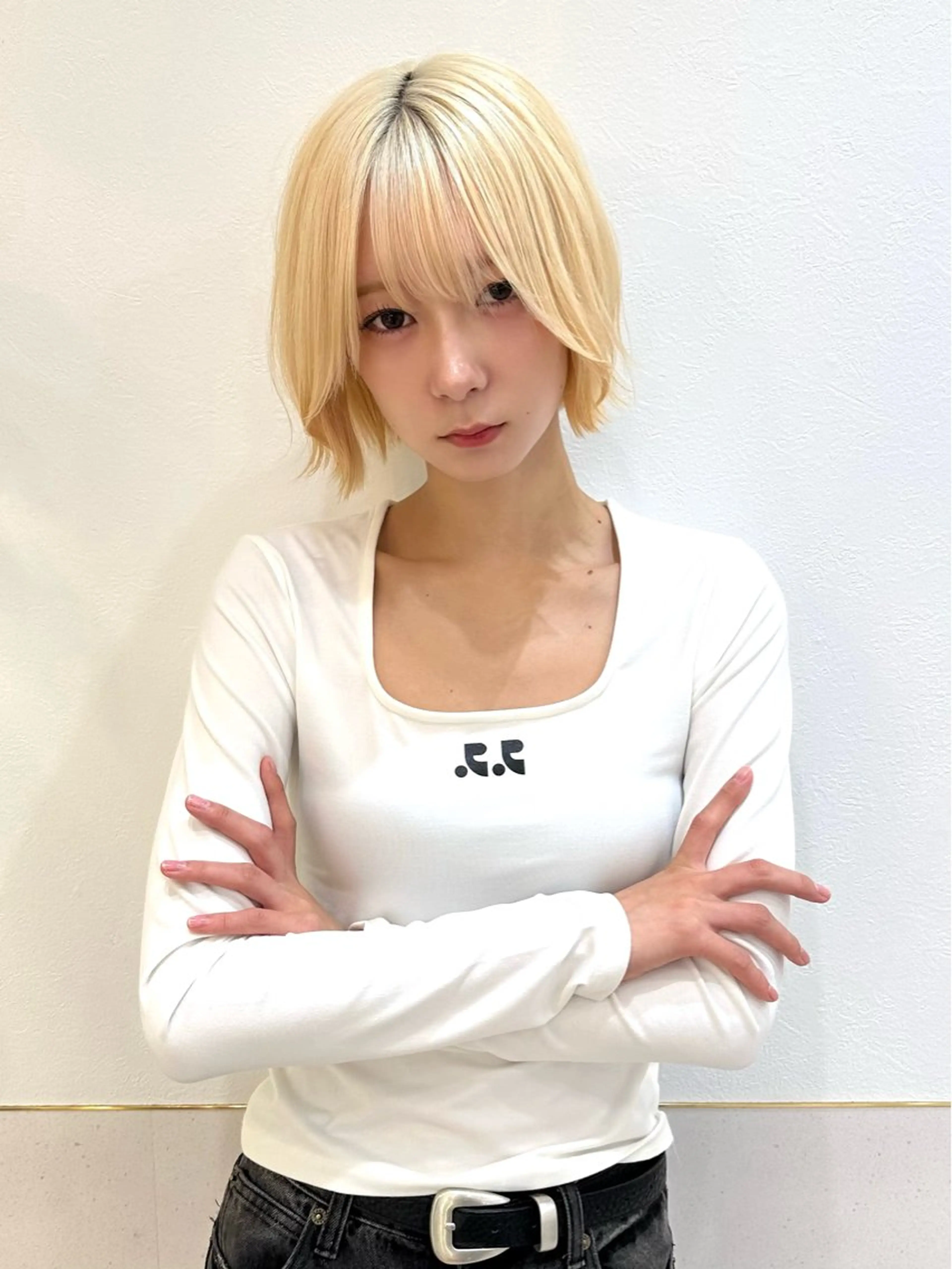 ミディアム カラー ショートボブ ミディアムパーマ バレイヤージュ ベージュカラー ブリーチ カット ヘアカラー トリートメント 新宿/髪質改善/ボブ 韓国レイヤー大重聖斗のヘアスタイル