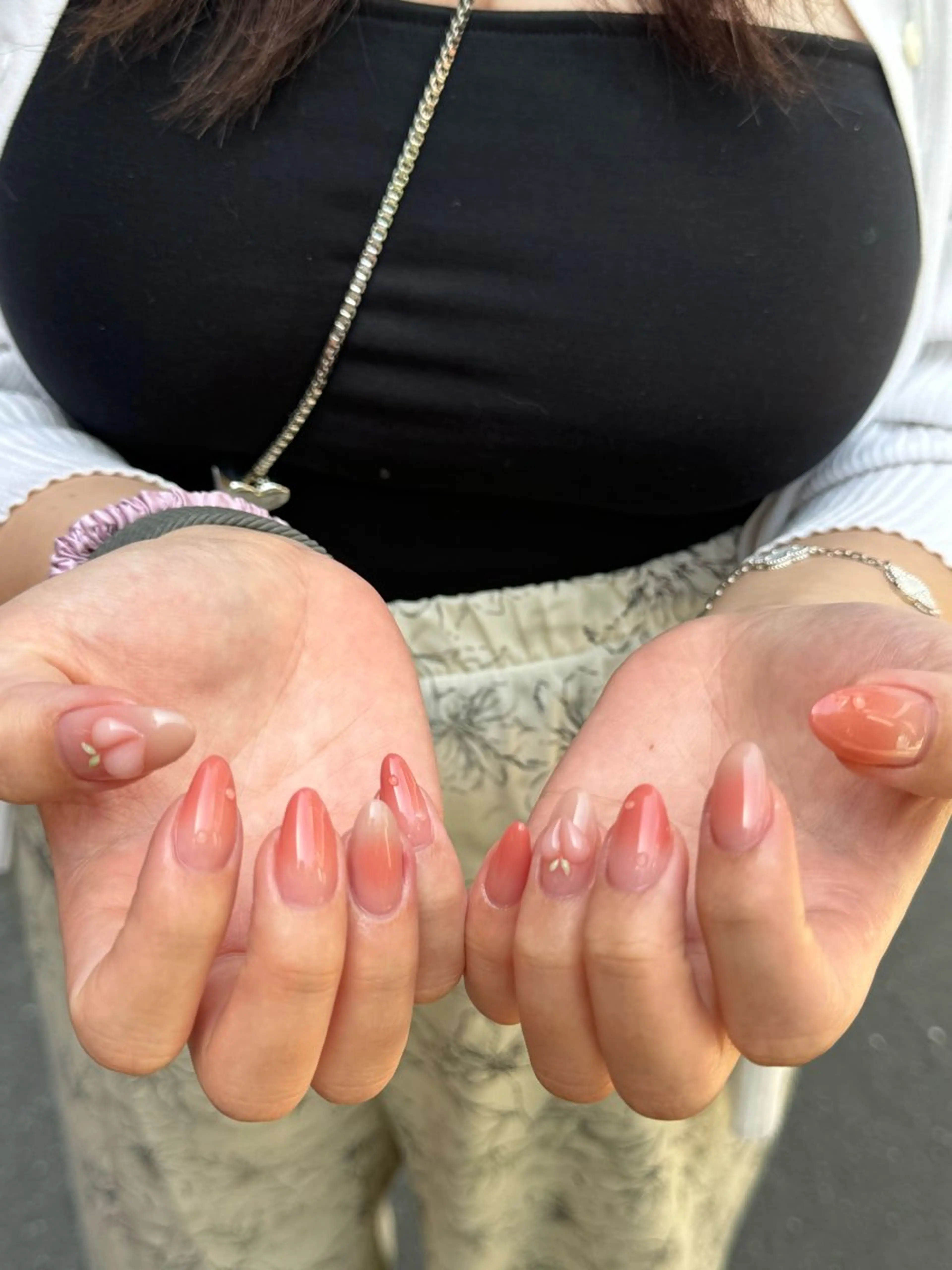 ネイル アートネイル オーロラネイル チークネイル フレンチネイル ガラスフレンチ 🎀🎀YooLi Nail Salonのネイルデザイン