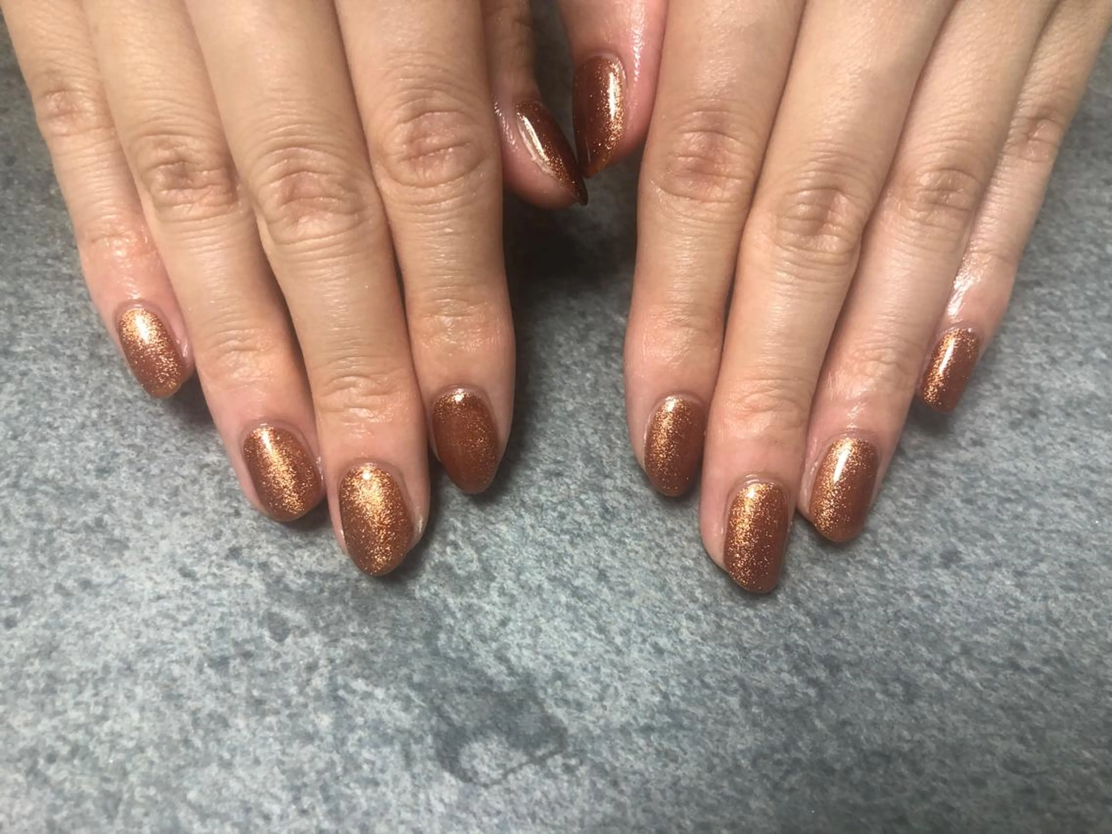 ネイル ブラウン マグネットネイル ハンドネイル Mogu nail 二子玉川のネイルデザイン