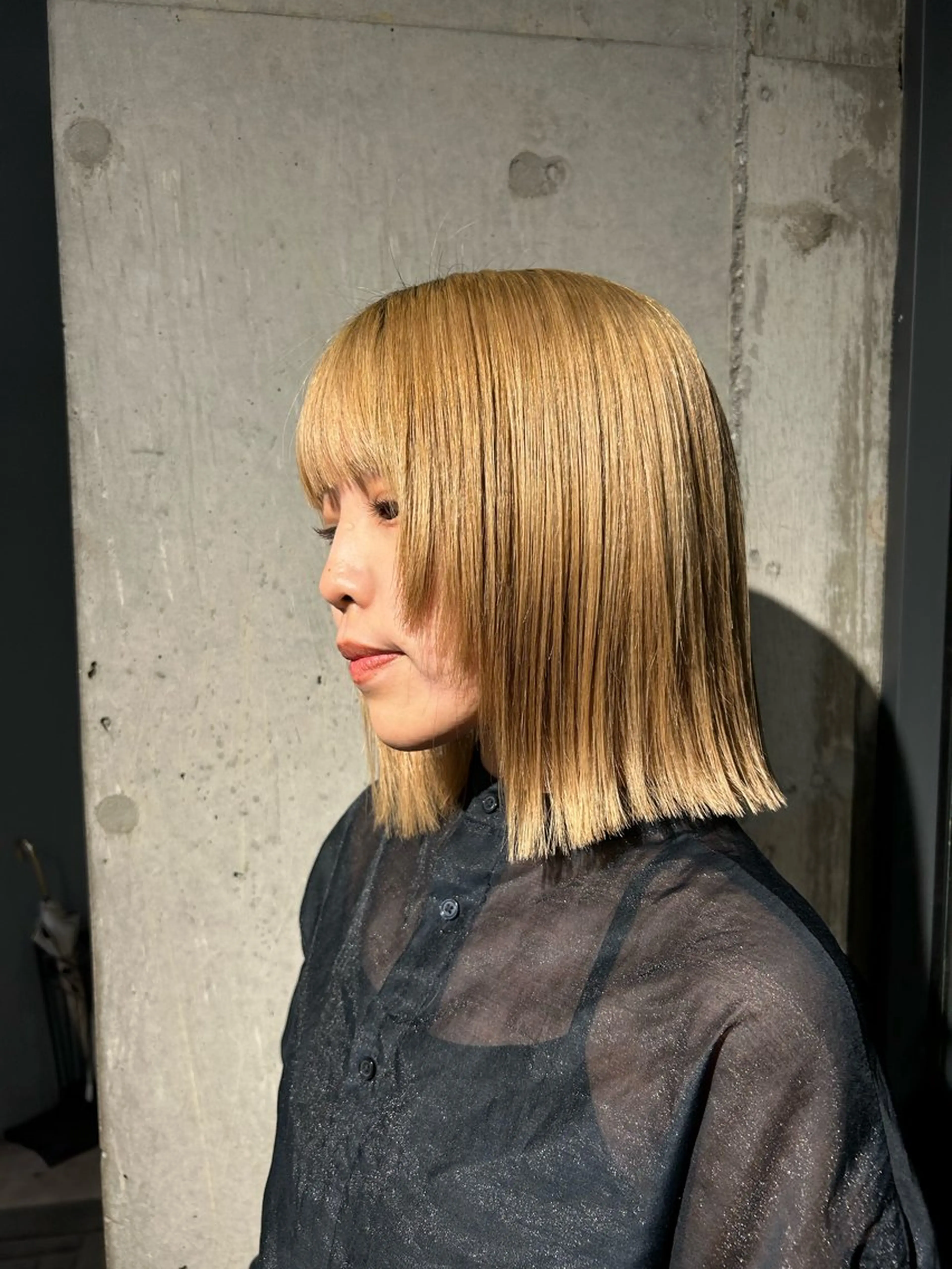 ミディアム レイヤーカット カット トリートメント 葉月/ボブ/ 透明感カラー／中目黒のヘアスタイル