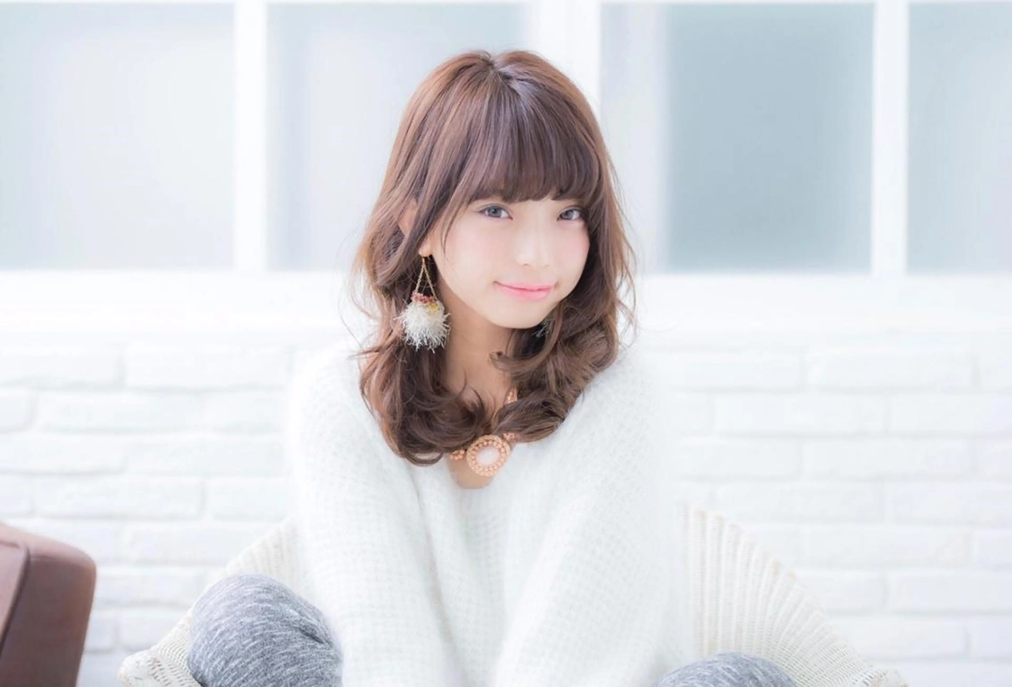 ミディアム カラー マツエク・マツパ 🤎ベージュカラー 🐶メンズパーマのヘアスタイル