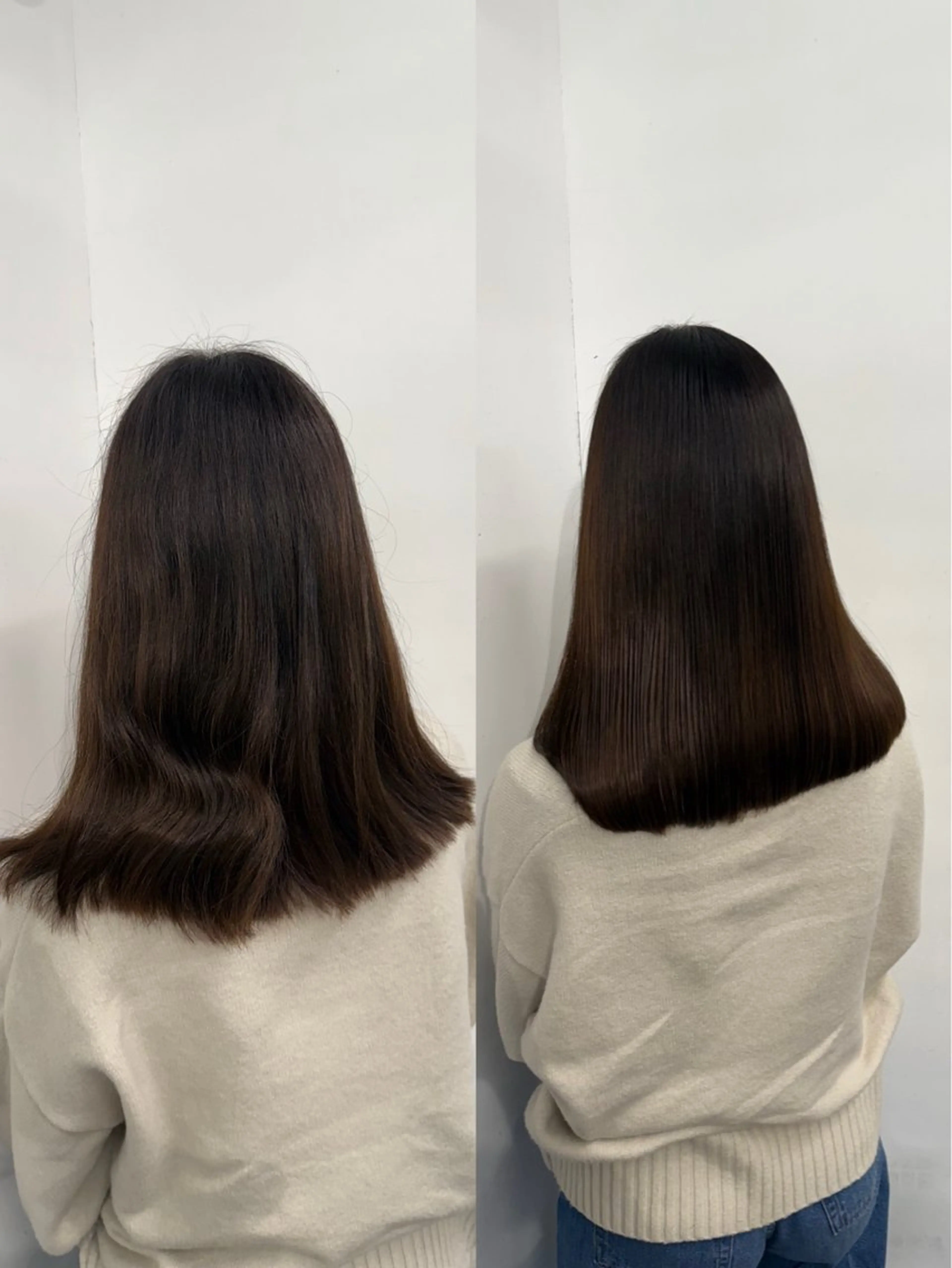 セミロング ボブ 髪質改善 縮毛矯正 縮毛矯正 トリートメント ひろし/髪質改善/ 縮毛矯正/透明感✨のヘアスタイル