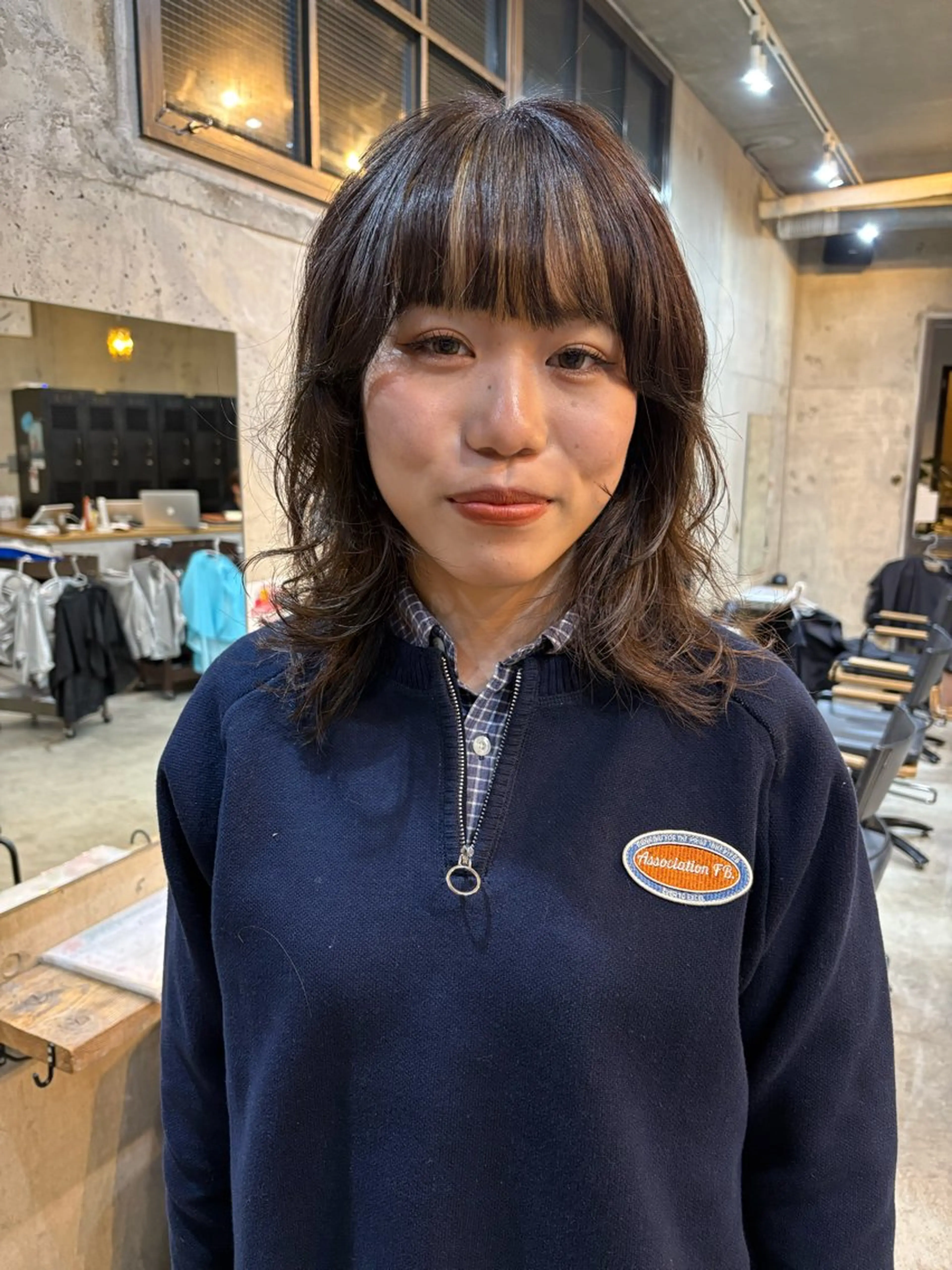 ミディアム カラー 無料カット/ 癖毛風パーマ/凜のヘアスタイル