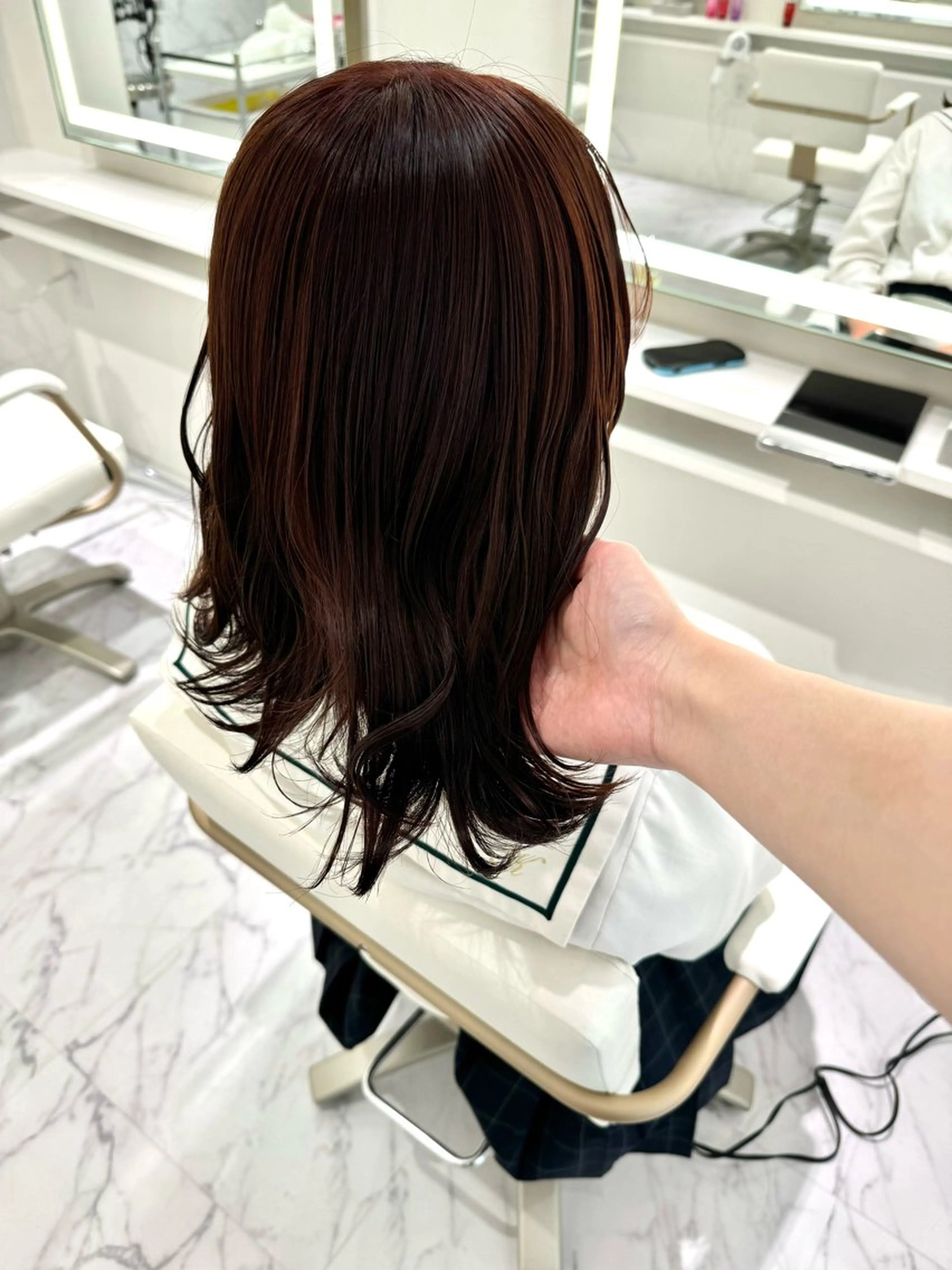 セミロング カラー ヘアカラー ParveMix🍀 藤原愛未のヘアスタイル