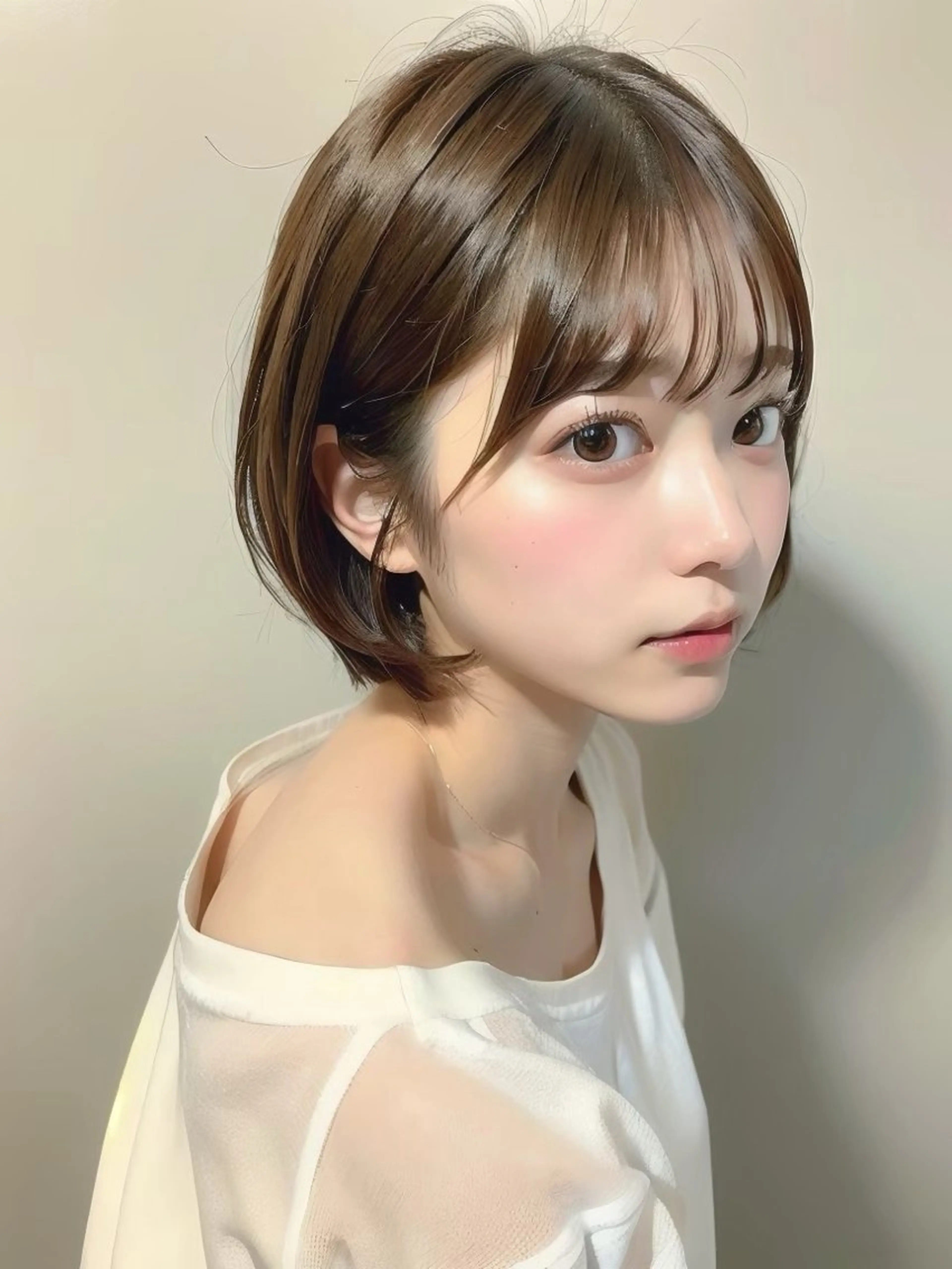 ショート カラー 🩵髪質改善🩵 韓国ヘア🩵花澤みりのヘアスタイル