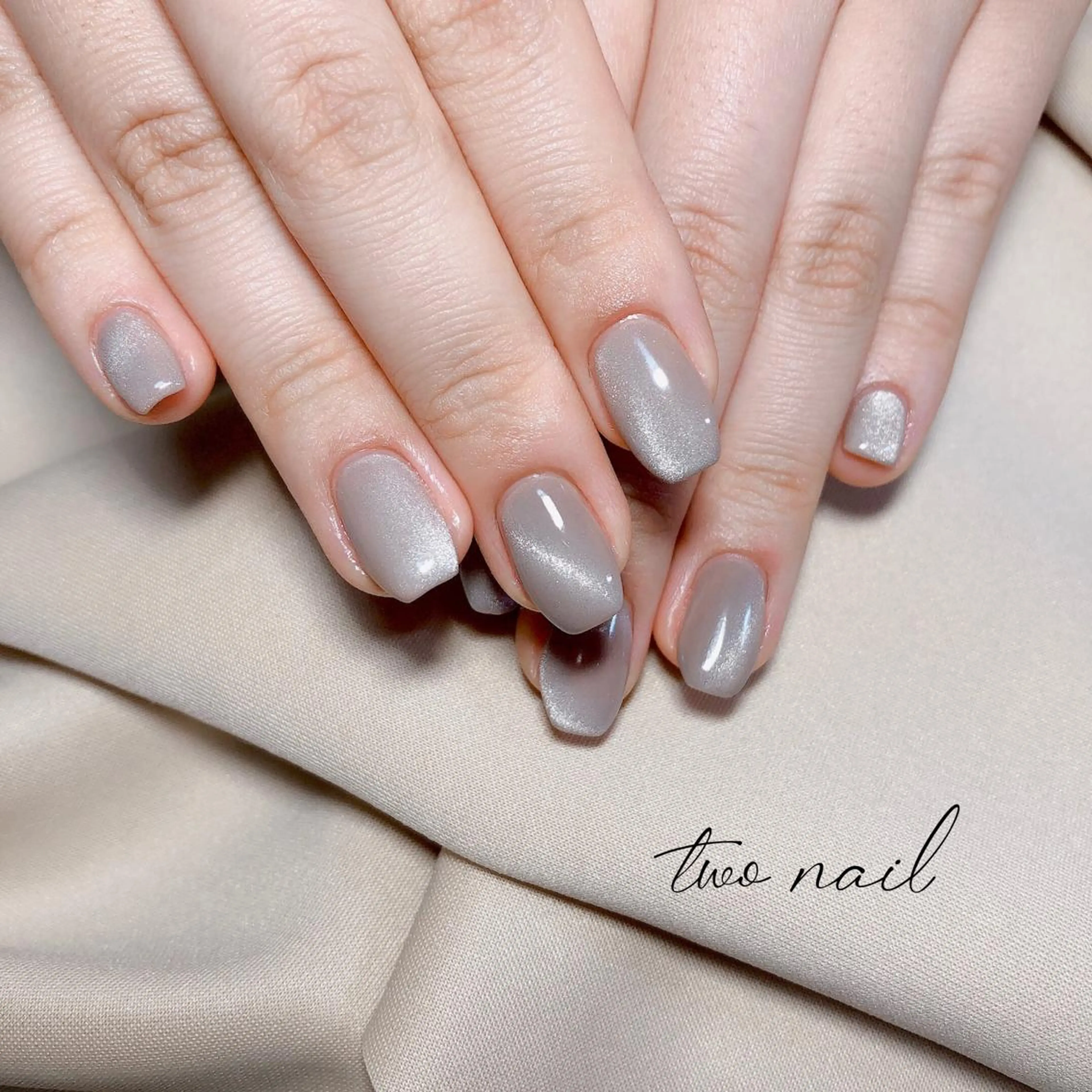 ネイル アートネイル ブラウン フットネイル ハート マグネットネイル ハンドネイル two nailのネイルデザイン