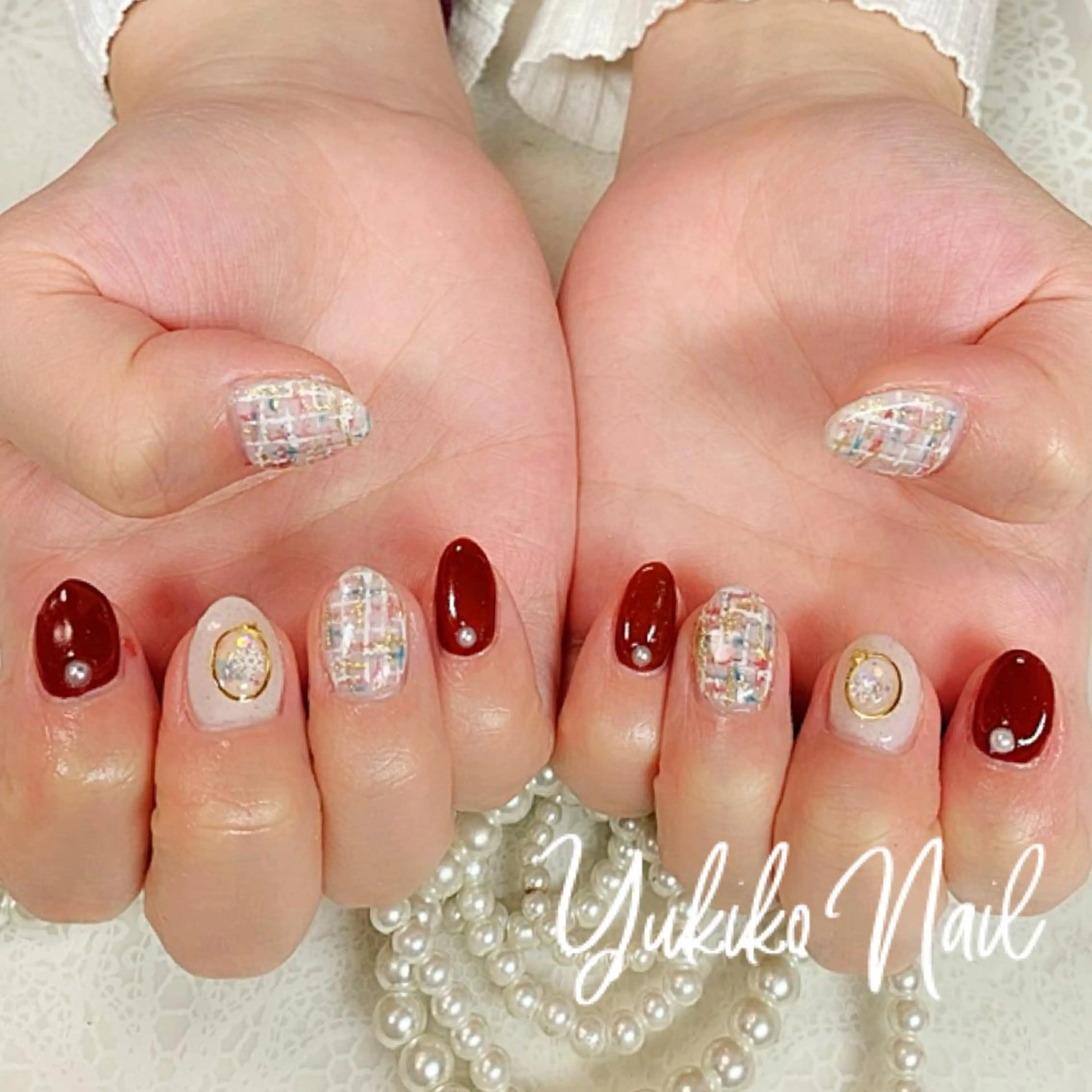 ネイル ツイードネイル ハンドネイル ユキコ ネイルのネイルデザイン