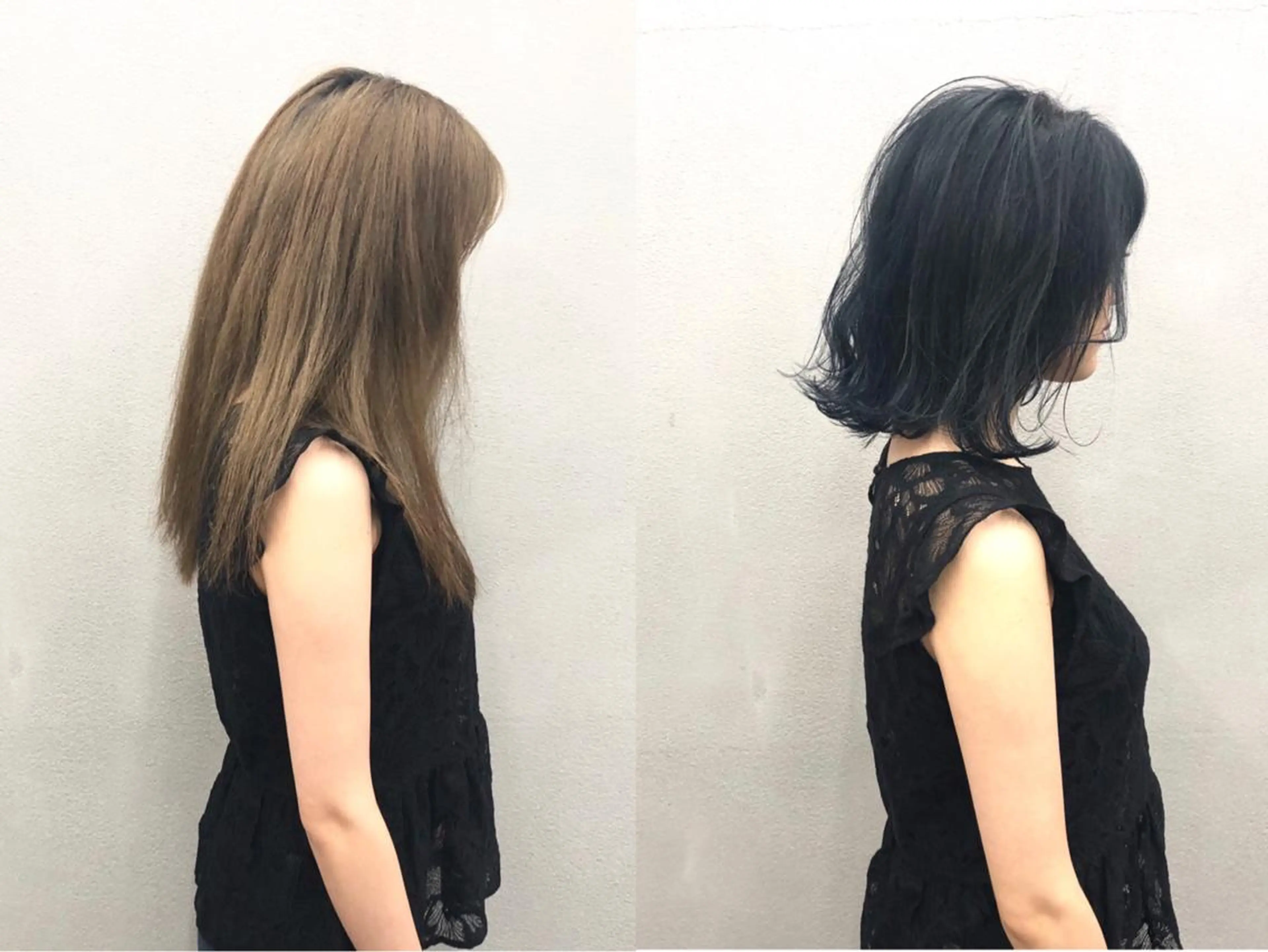 ミディアム 切りっぱなしボブ ボブ カット ヘアカラー ボブ/ショート/ 白髪染め/メンズ葛西のヘアスタイル