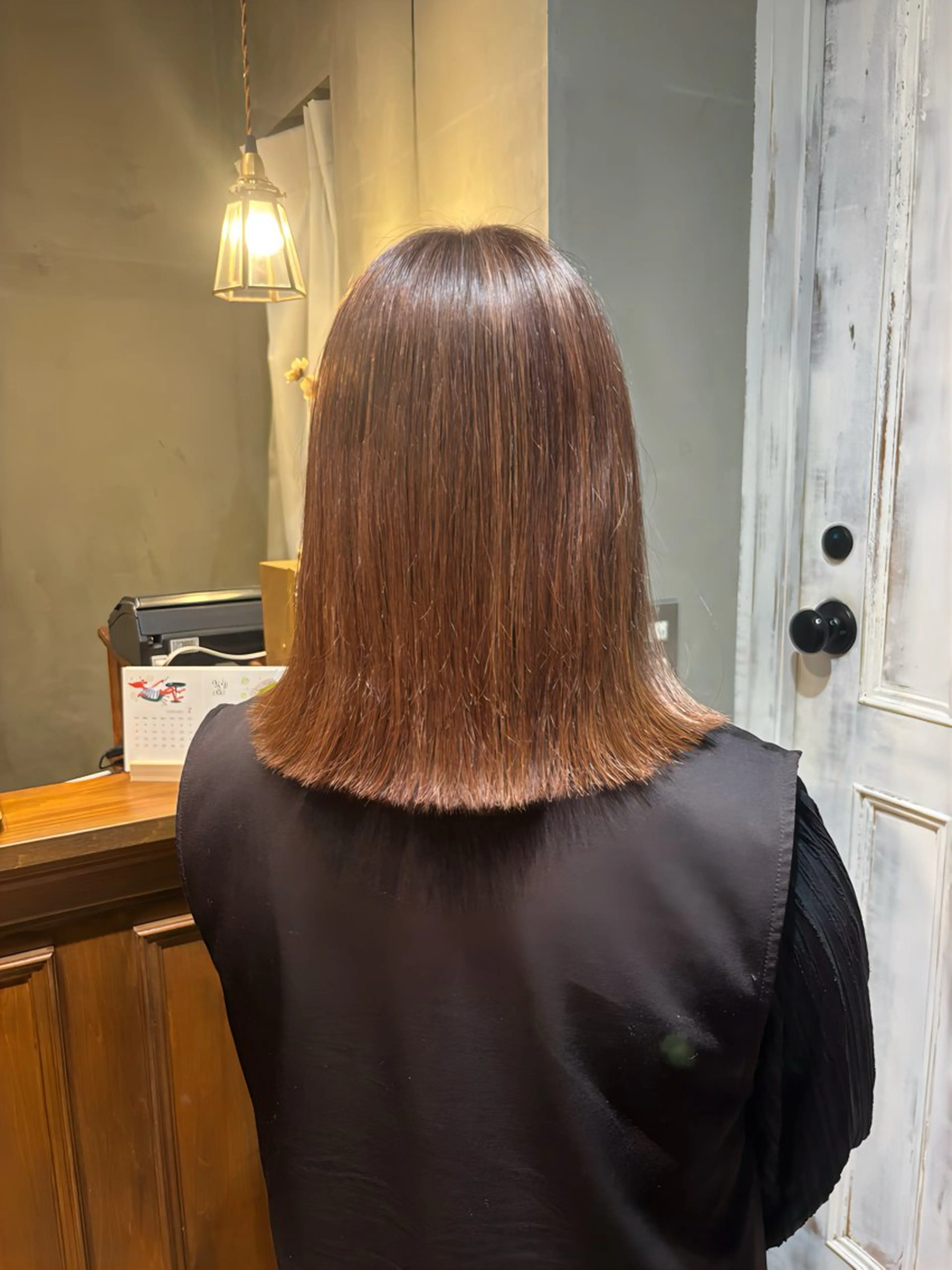 セミロング カラー ハイライトカラー ハイライト ヘアカラー saya 🪽 レイヤー/縮毛矯正のヘアスタイル