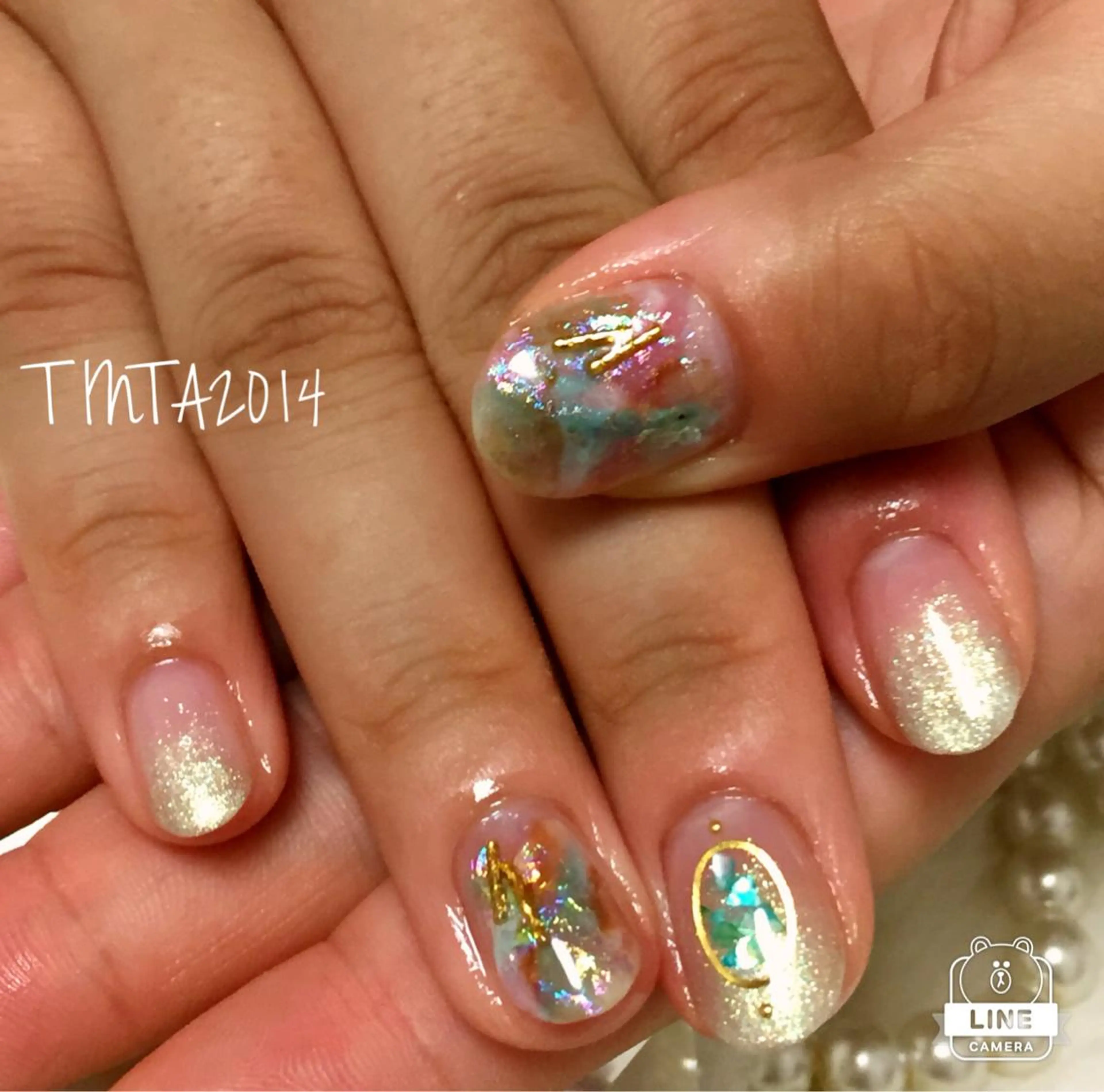 ネイル グラデーション ラメ(グリッター) ラメグラデーション ニュアンスネイル ネイルサロン ティンタ所属・馬場 典子のネイルデザイン