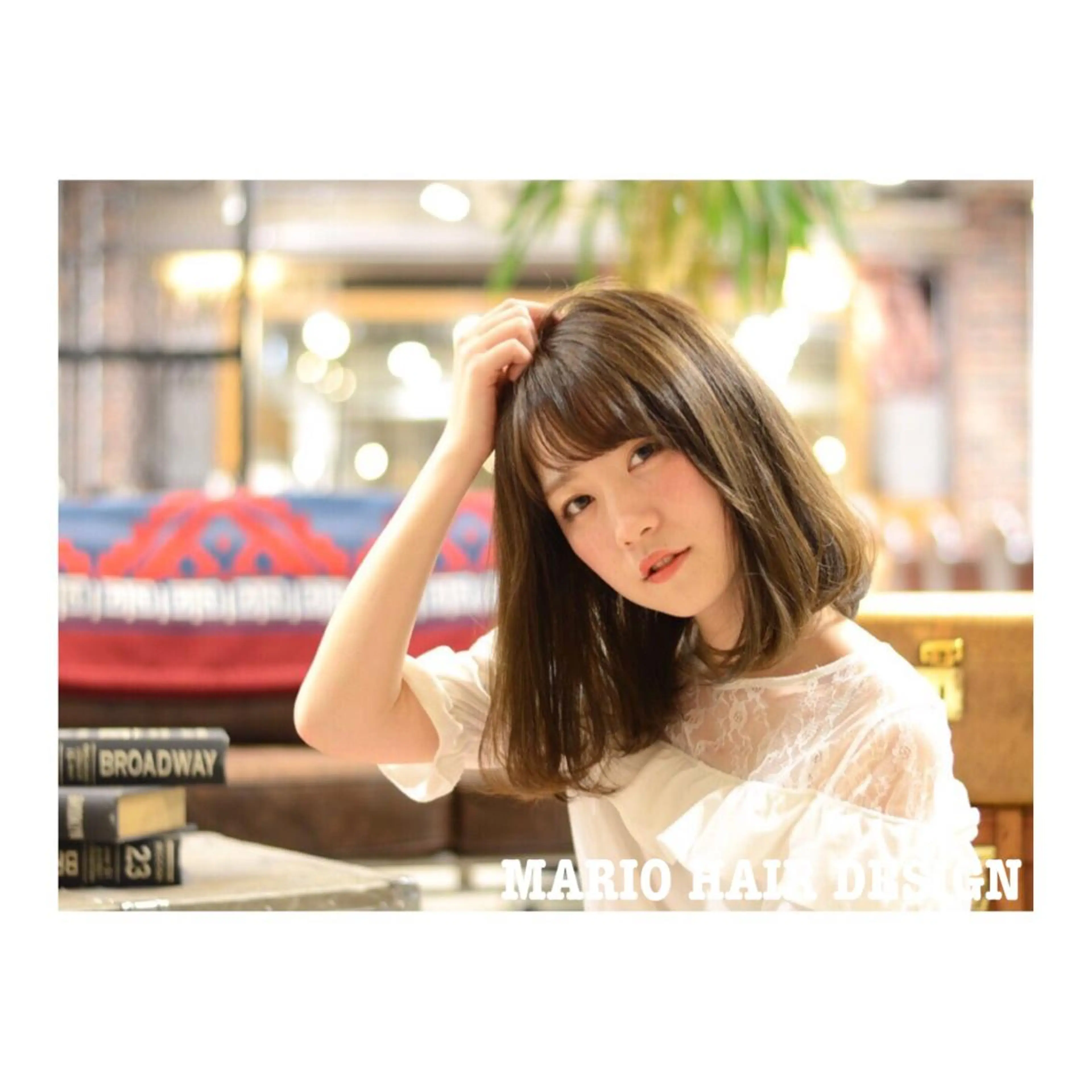 ミディアム カラー アッシュ ベージュカラー 透明感カラー ボブ 竹嶌 健吾のヘアスタイル