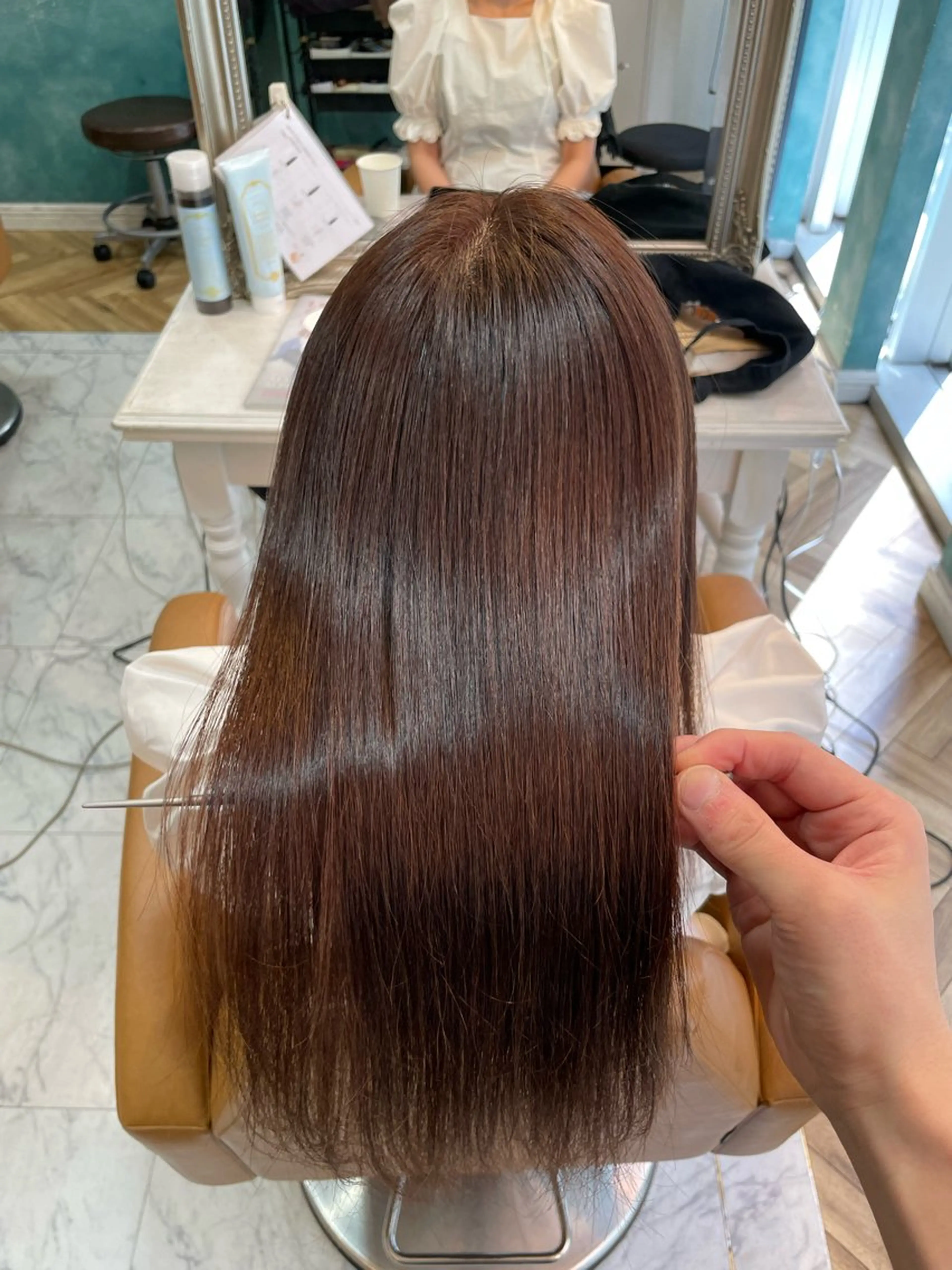 ロング 髪質改善 レイヤーカット 縮毛矯正 カット 縮毛矯正 トリートメント 美髪縮毛矯正🤍 髪質改善/Shinaのヘアスタイル