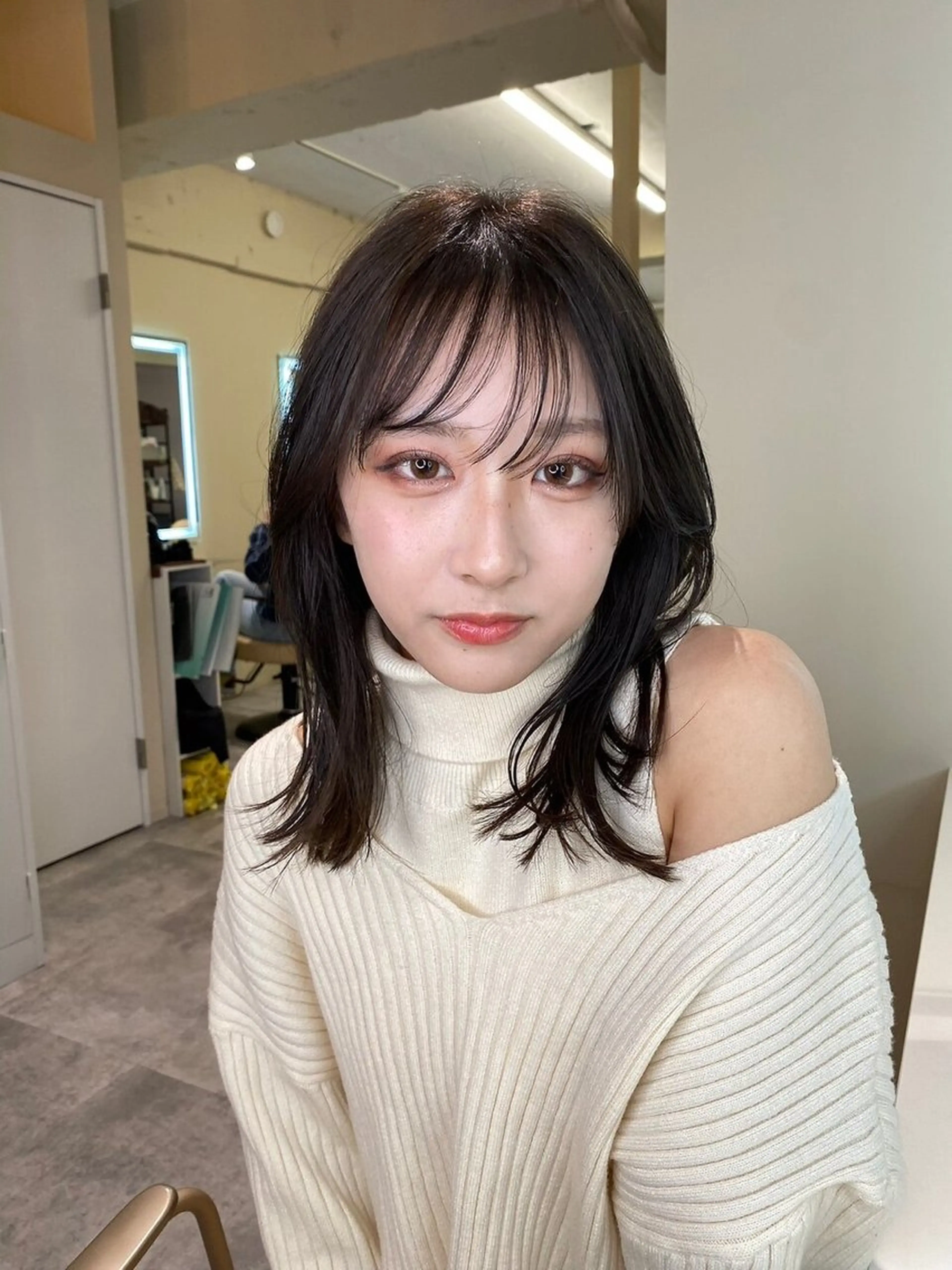 ミディアム 縮毛矯正+モテカラー 🎀✨mihoのヘアスタイル