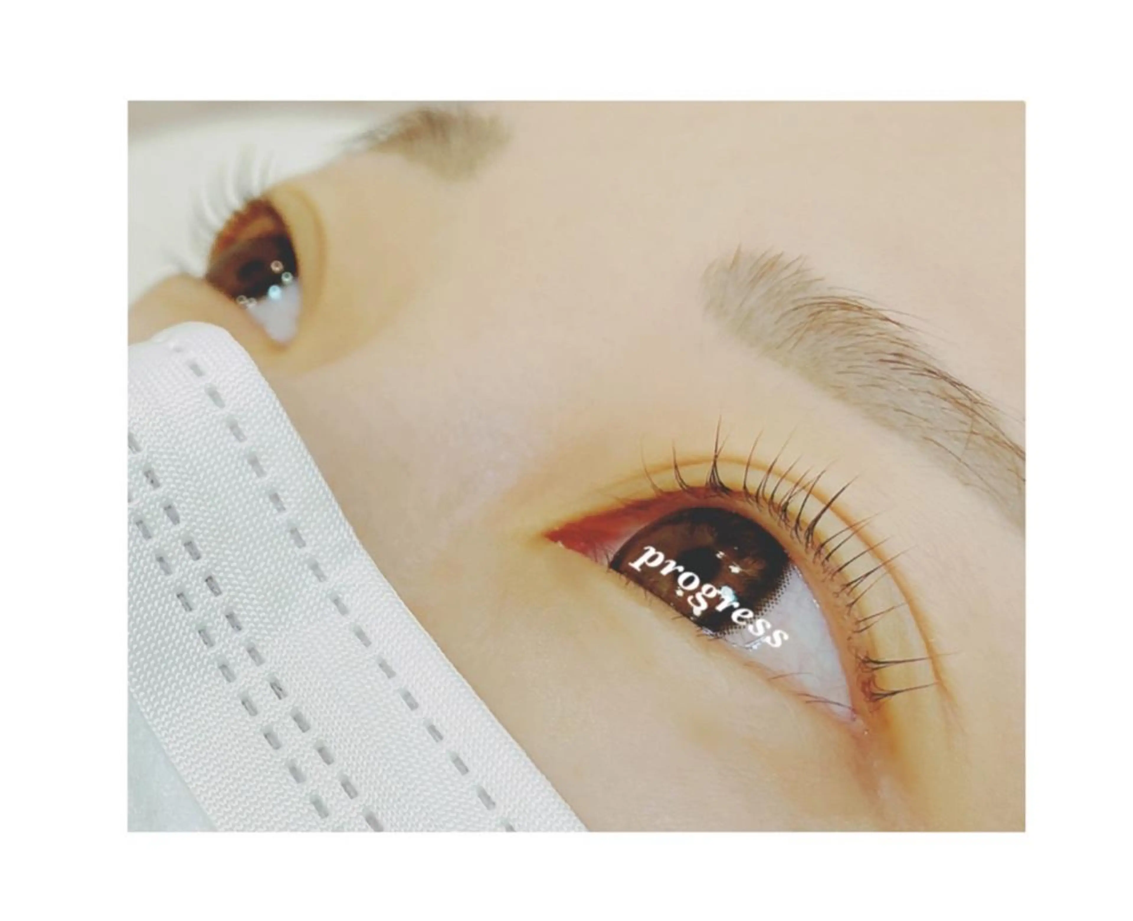 マツエク・マツパ カラーマツエク フラットラッシュ まつげパーマ セーブル 一重×まつ毛パーマ progress つくばのマツエク・マツパデザイン