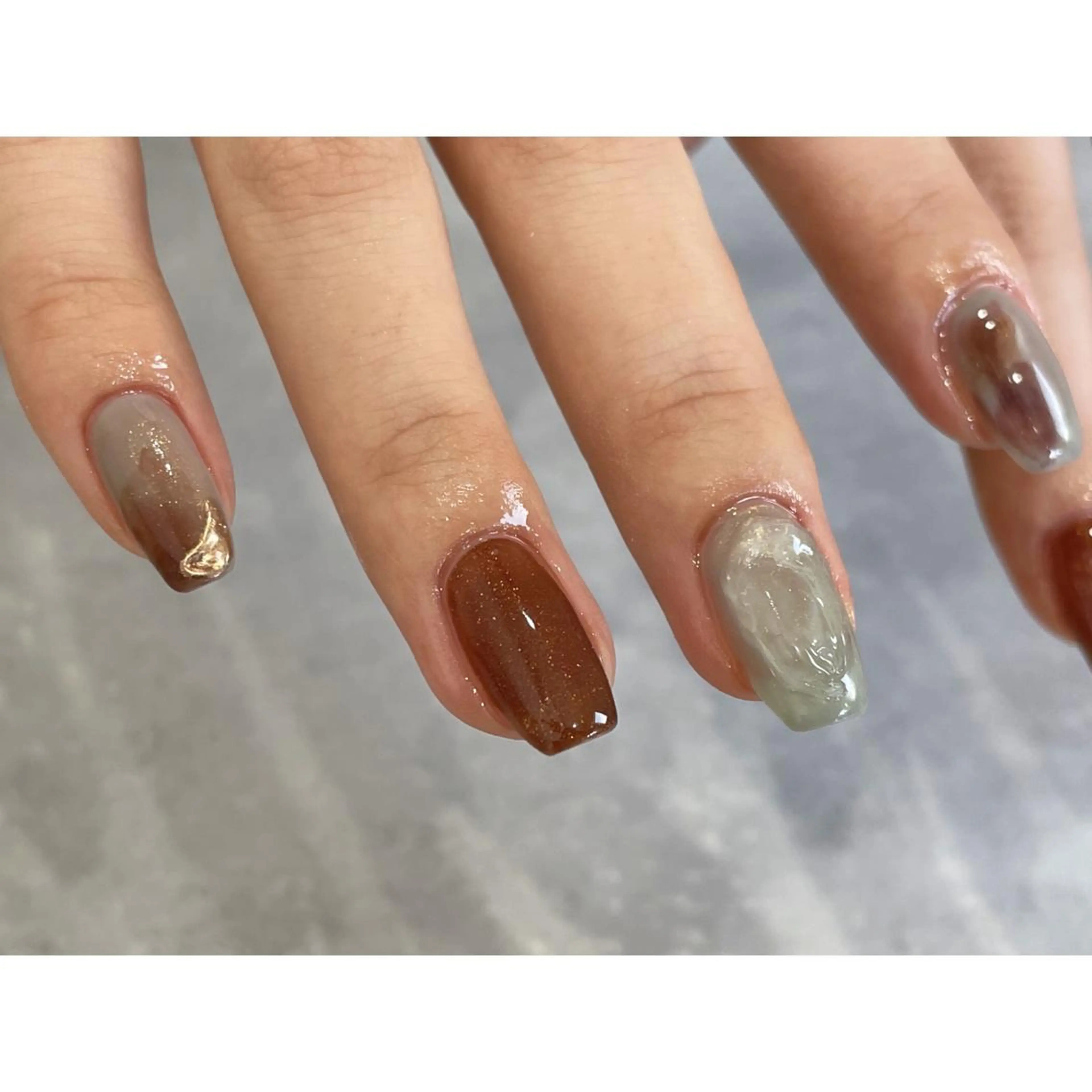 ネイル アートネイル ミラーネイル ニュアンスネイル オフィスネイル ワンカラーネイル lacier nailのネイルデザイン