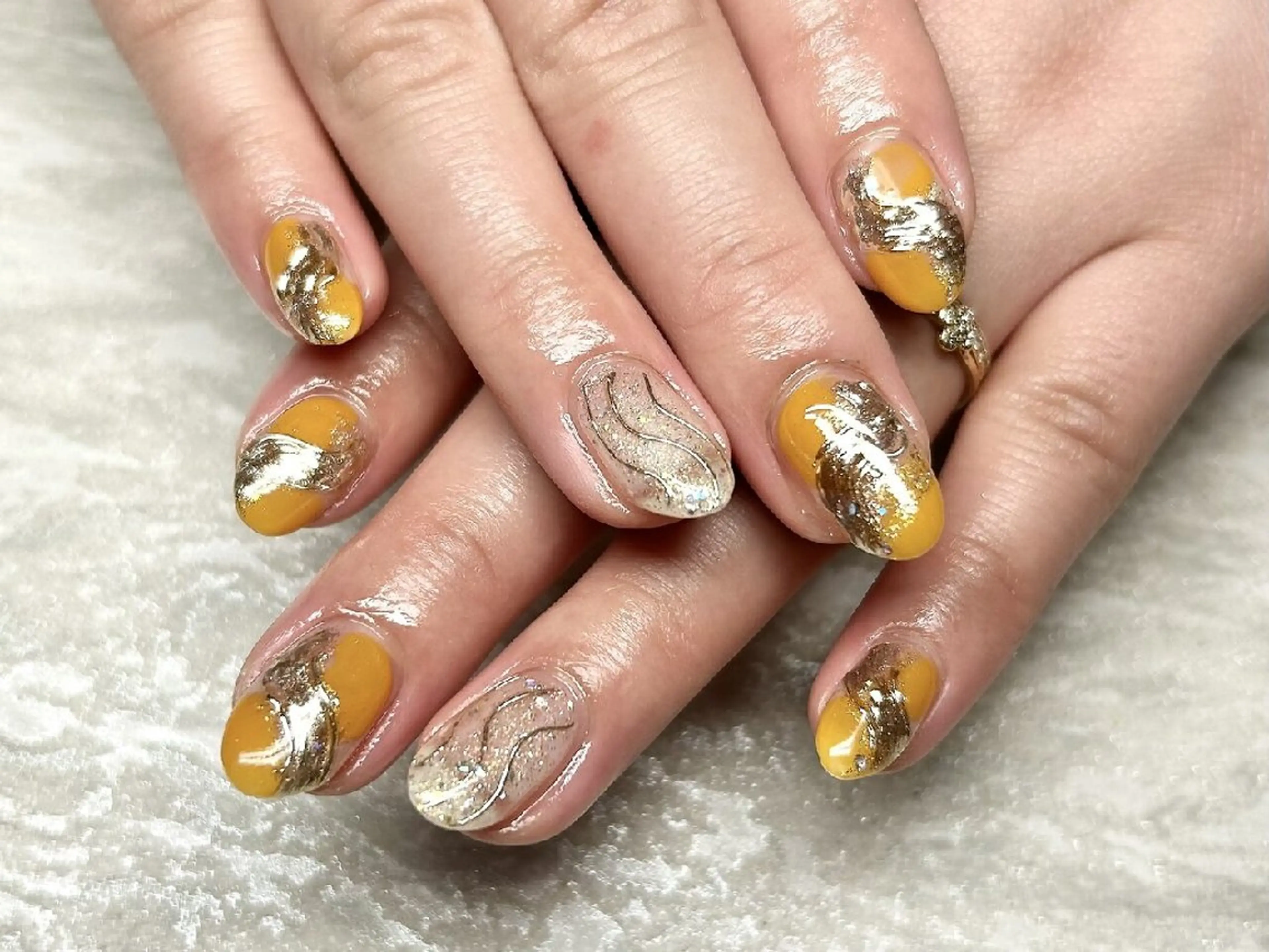 ネイル アートネイル 入学式 卒業式 韓国ネイル ミラーネイル ハンドネイル JULIE NAILのネイルデザイン