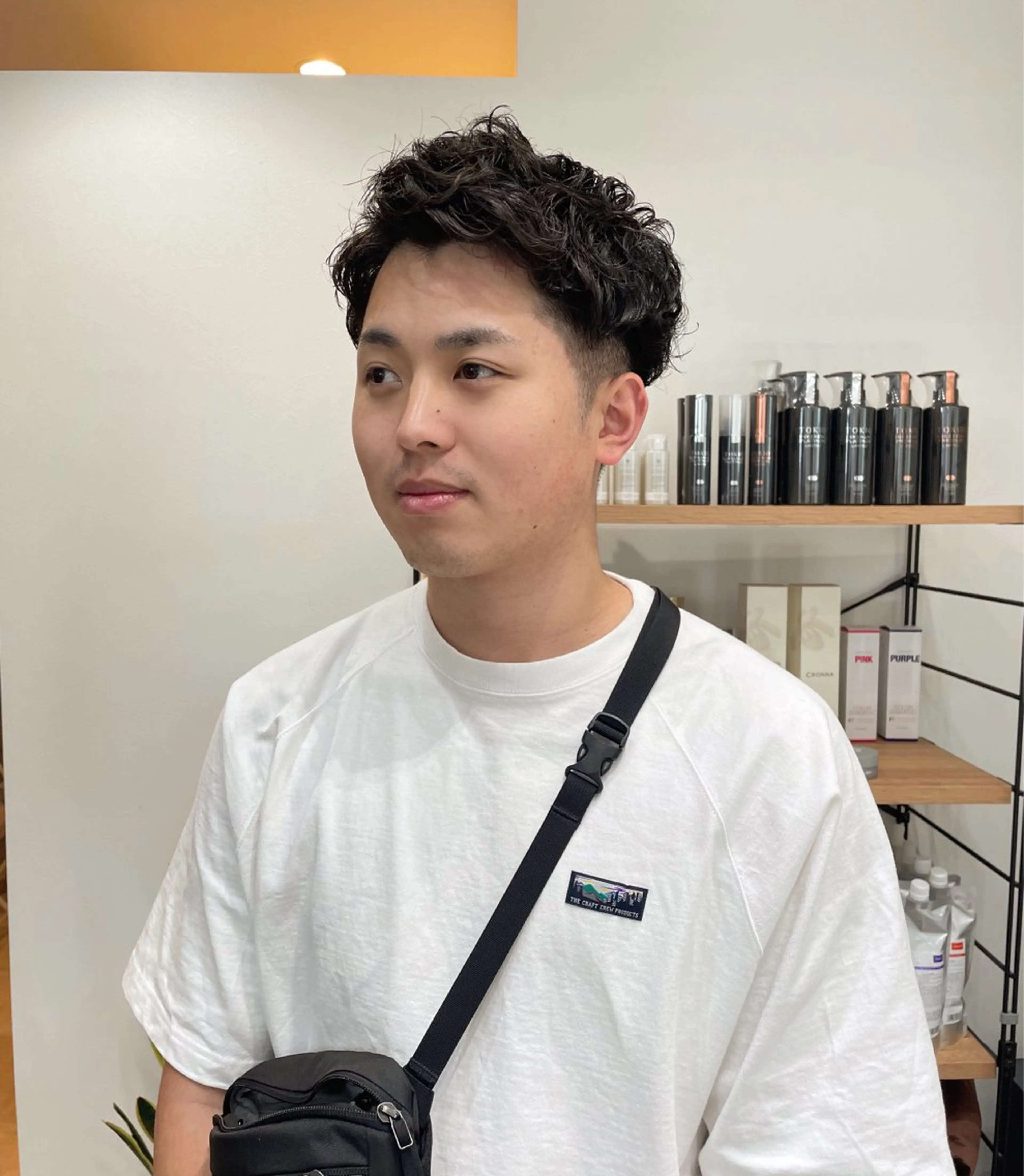 ショート パーマ メンズ アップバング メンズパーマ メンズショート ショートヘア カット パーマ 堀江将太朗/恵比寿/ メンズカットのヘアスタイル