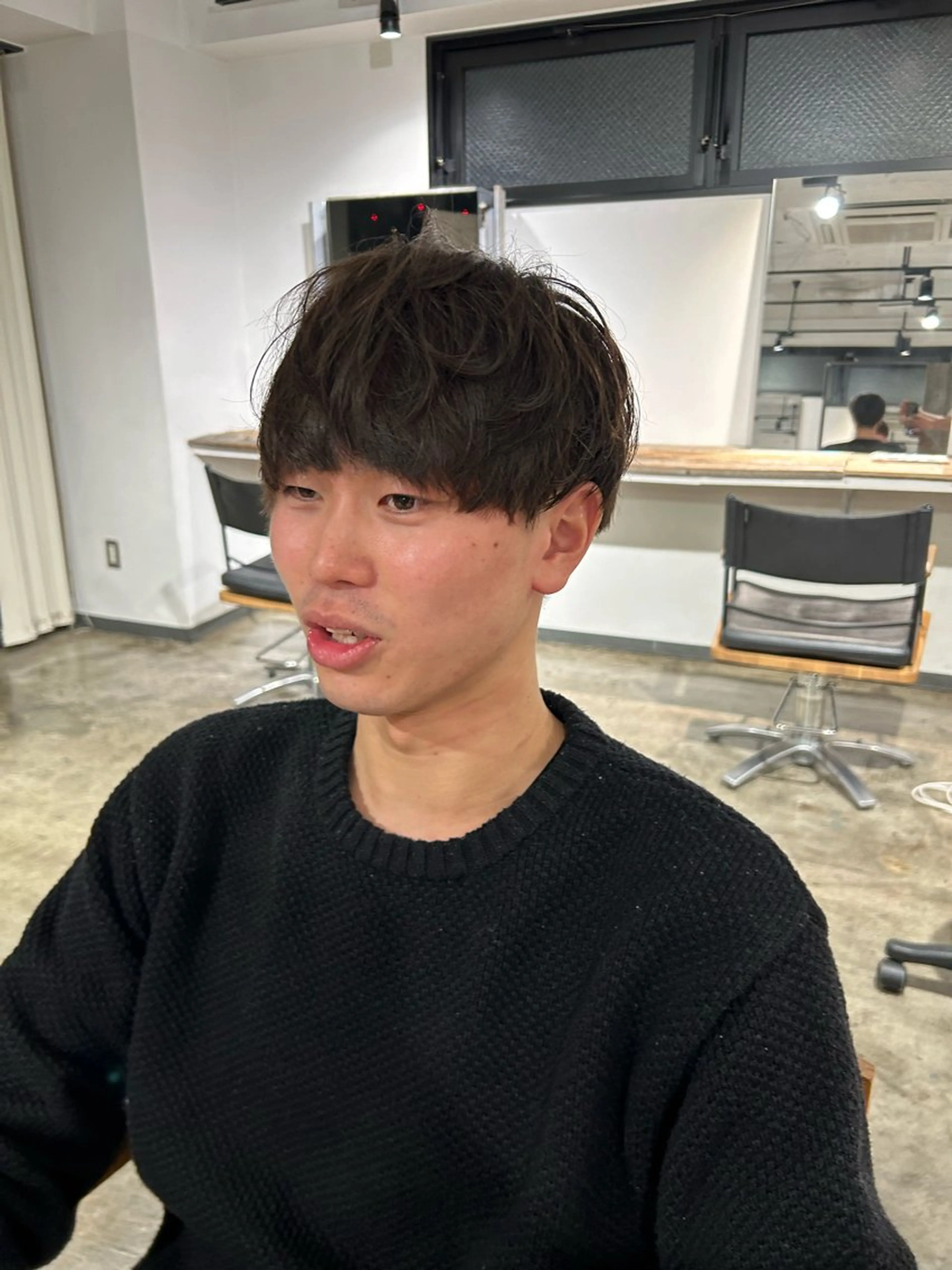 ショート パーマ メンズ センターパート ダウンパーマ カルマパーマ メンズ韓国風 マッシュ カット become men's hair 名駅店所属・名駅/フェザーパーマ 韓国ヘア/森岡のヘアスタイル