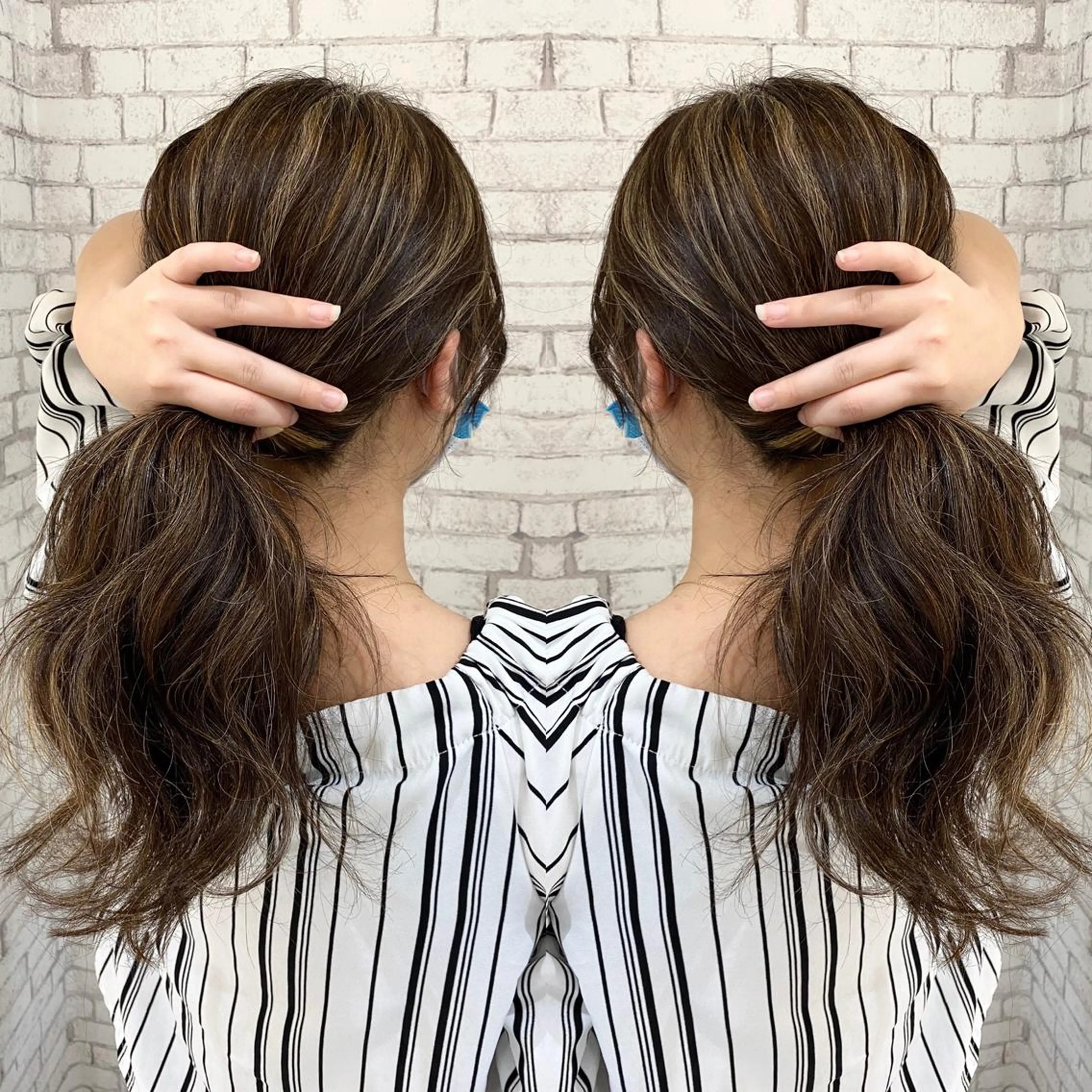 ロング ハイライト ヘアカラー ショートが得意✂️ 藤城建太のヘアスタイル