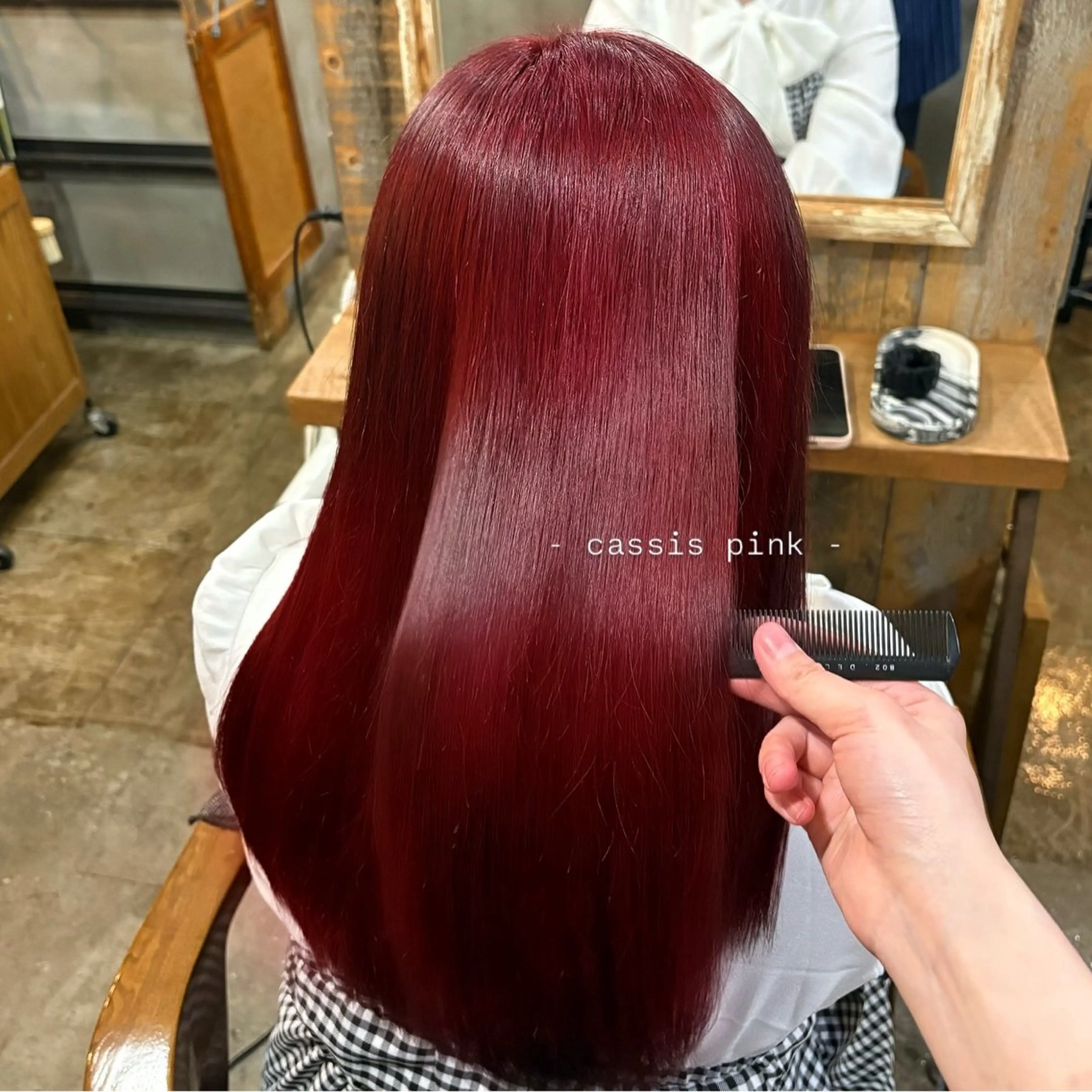 ロング カラー ベージュカラー ブリーチ カシス 透明感カラー ブリーチなしカラー ヘアカラー トリートメント Ricca所属・Hina🧵/恵比寿 中目黒/透明感カラーのヘアスタイル