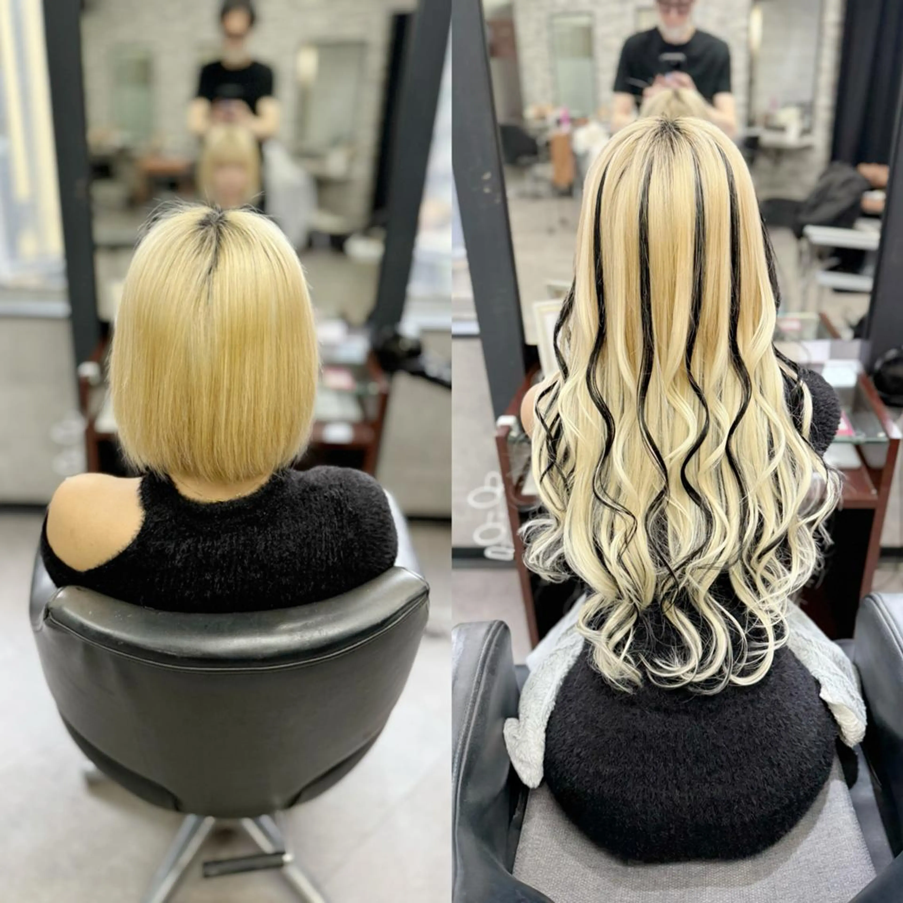 ミディアム エクステ 韓国風ヘア レイヤーカット 小顔カット エクステ 💎エクステ専門店 BIZE梅田🇰🇷のヘアスタイル