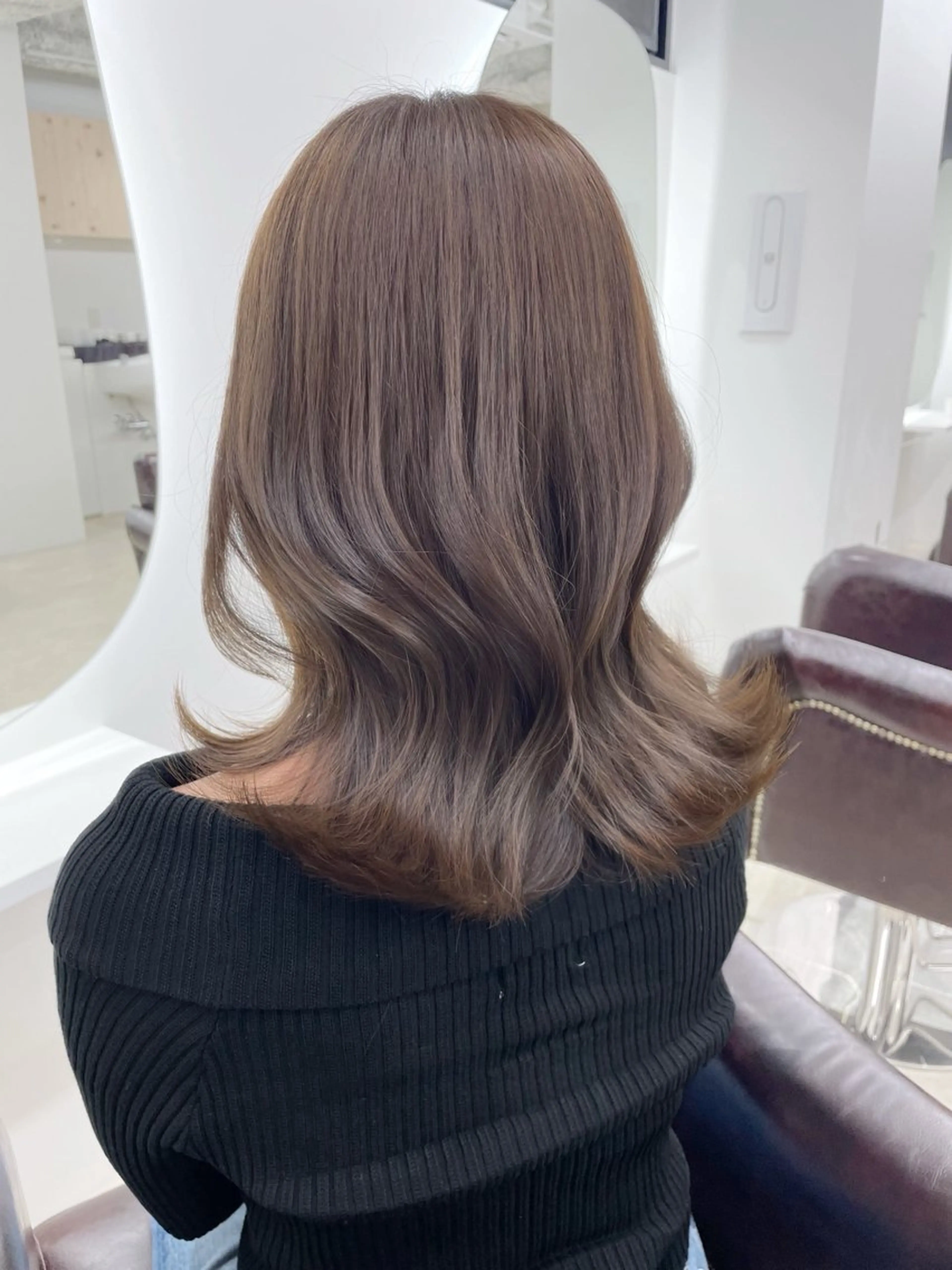 セミロング カラー カット ヘアカラー トリートメント ヘアセット 新宿/韓国ヘア/ 髪質改善ストレートのヘアスタイル