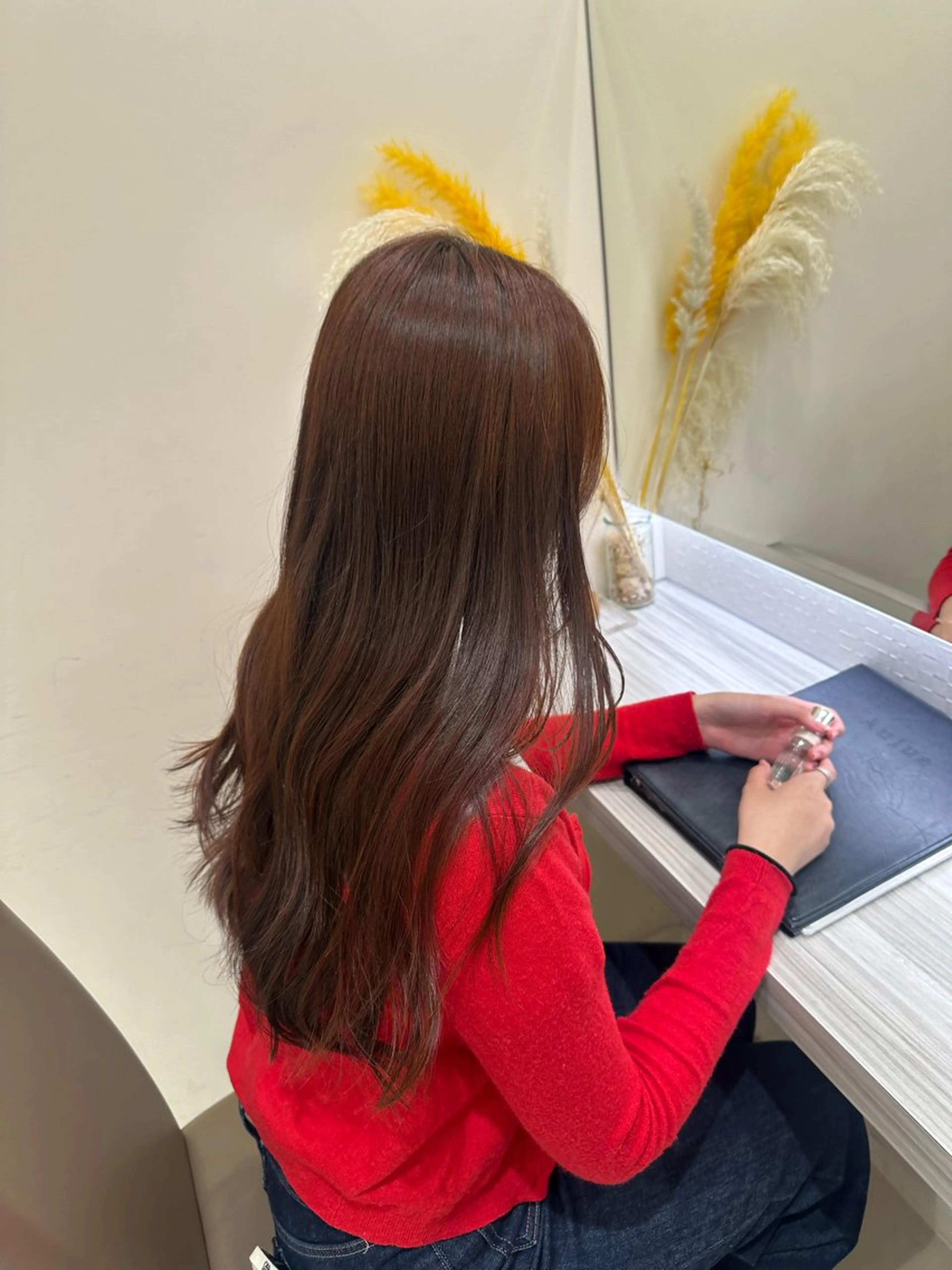 ロング カラー ヘアアレンジ タイトボブ個性派カラ ーAKANEのヘアスタイル