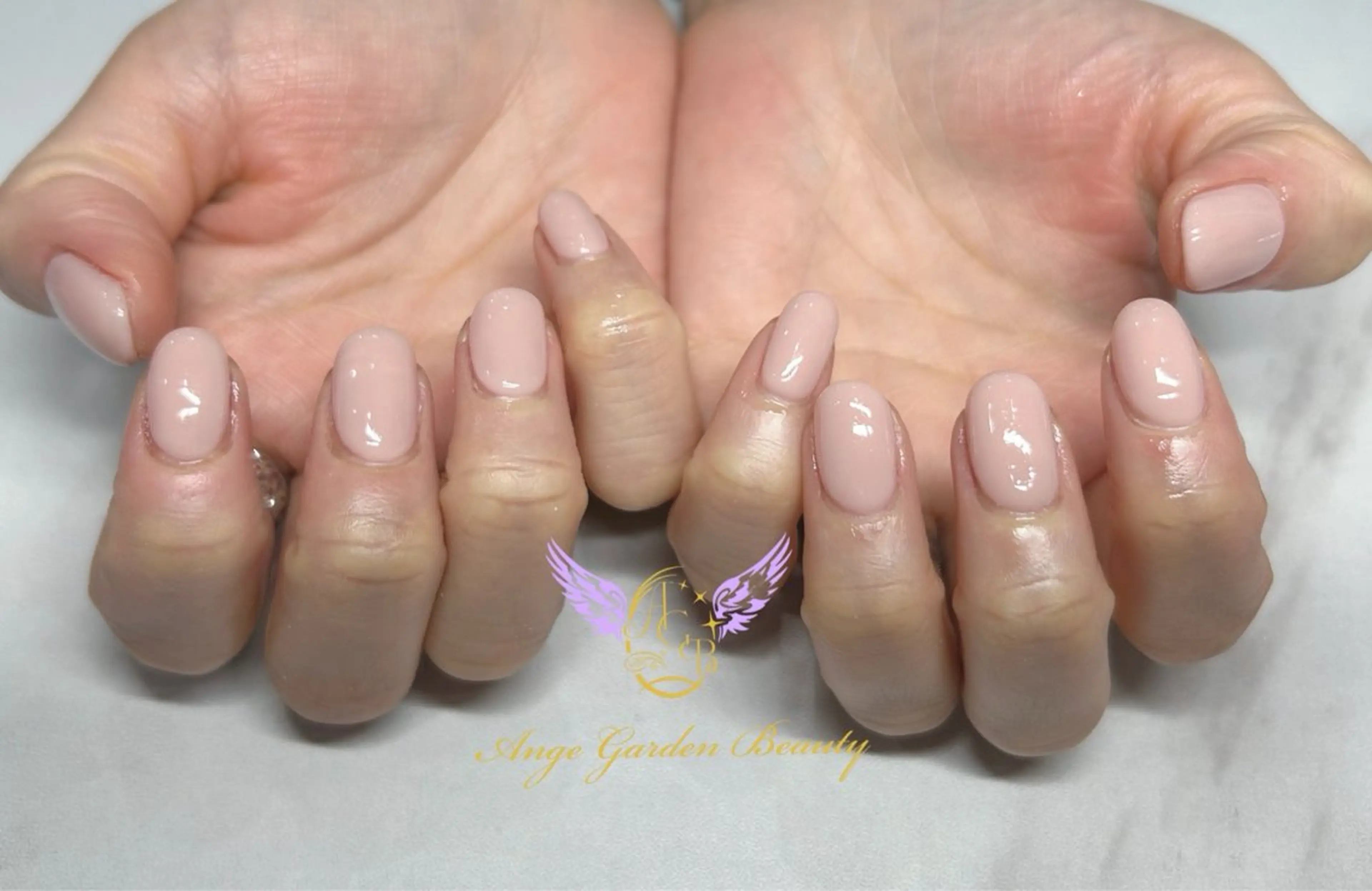 ネイル ピンク ピンクベージュ 春ネイル ハンドネイル AngeGarden Beautymihoのネイルデザイン