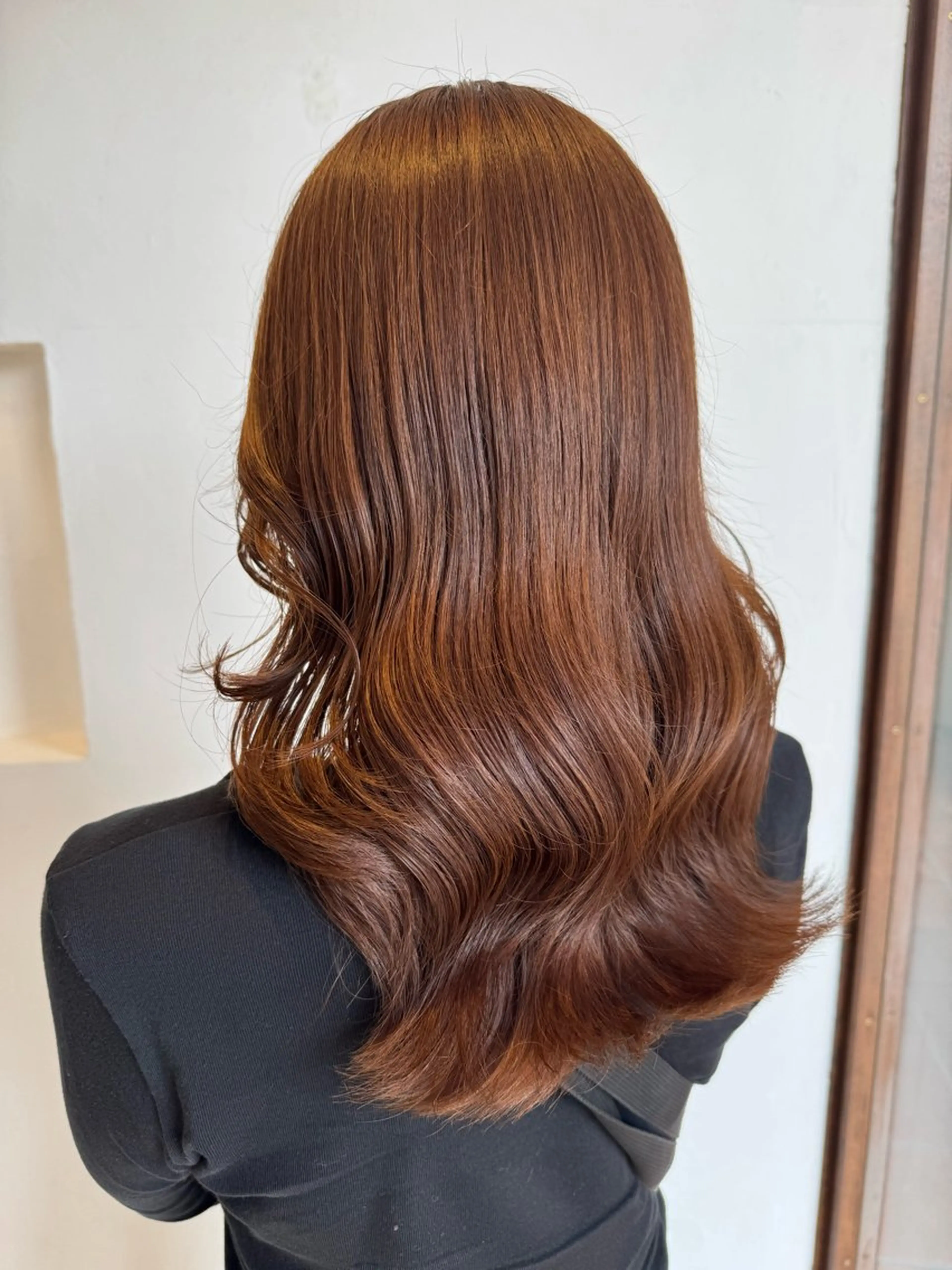 セミロング カラー ブリーチ ブラウンカラー ダブルカラー ブリーチなしカラー ヘアカラー ブランシェ神領店 稲垣 葵のヘアスタイル