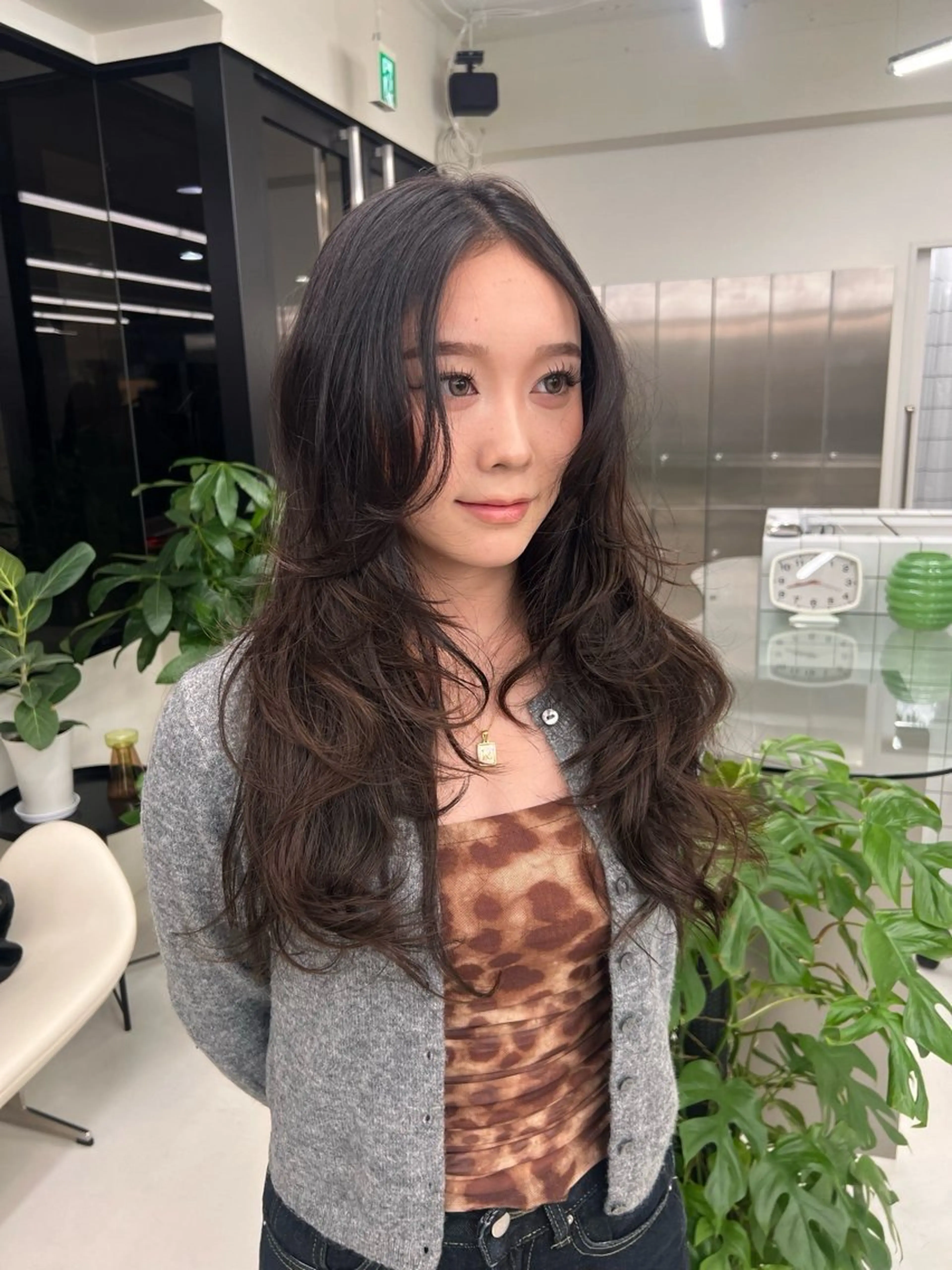 ロング レイヤーカット/ パーマ‪/表参道のヘアスタイル